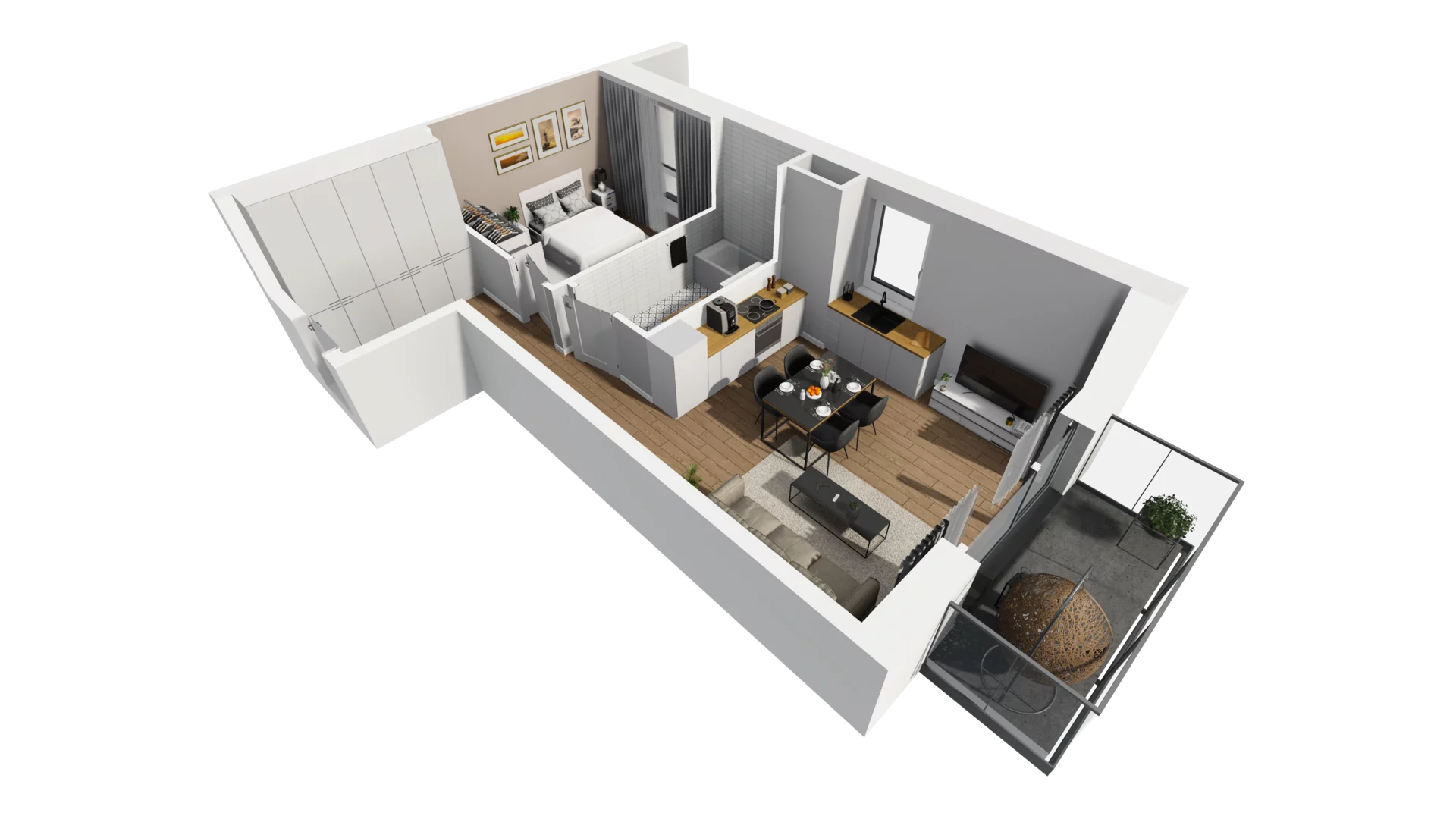2 pokoje, mieszkanie 42,71 m², piętro 4, oferta nr F/35, Osiedle Warszawska - etap I, Gdańsk, Ujeścisko-Łostowice, Ujeścisko, ul. Warszawska