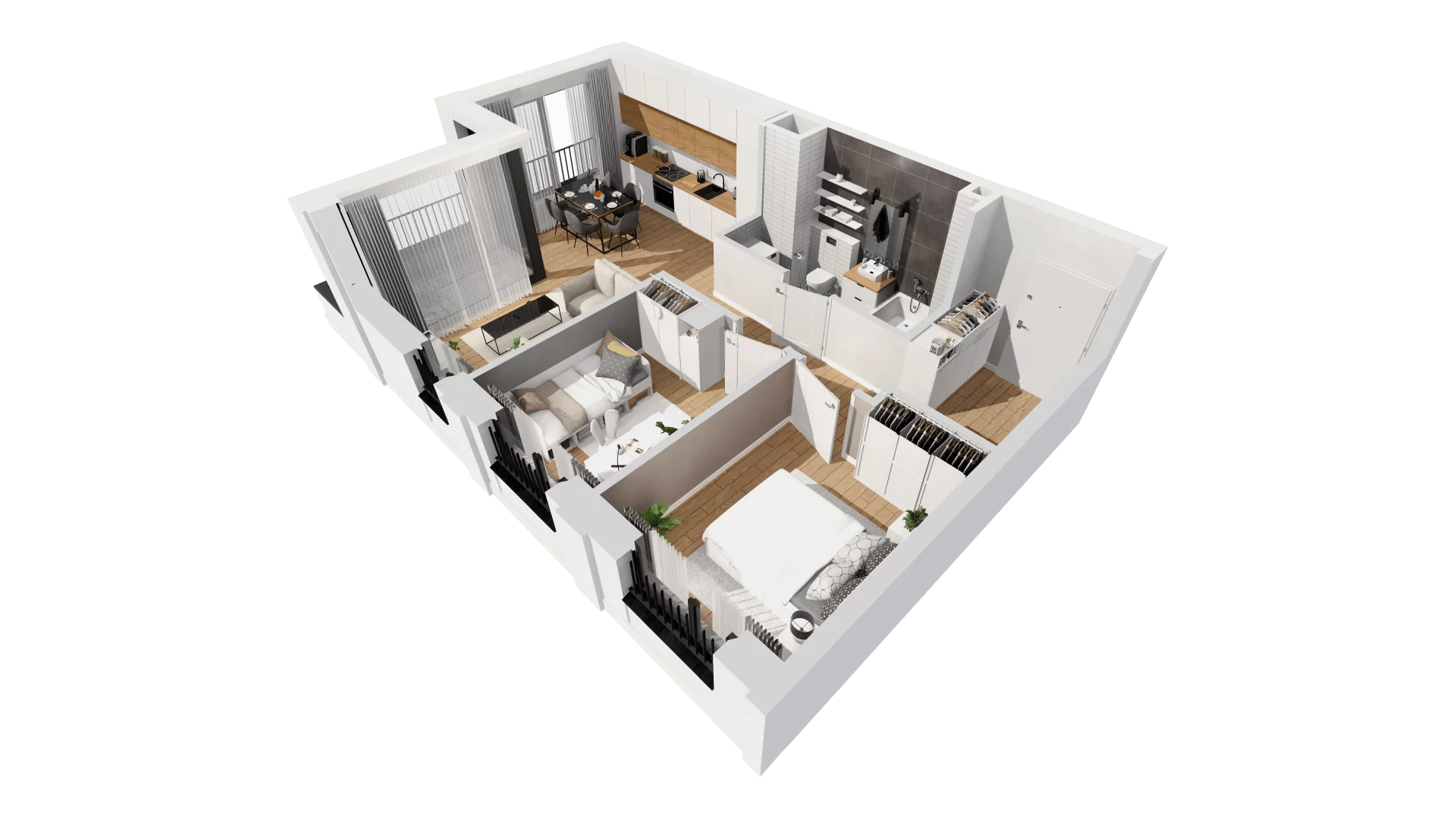 Mieszkanie 53,21 m², piętro 4, oferta nr G/105, DOKI Living - etap II, Gdańsk, Śródmieście, ul. Aleja Doki