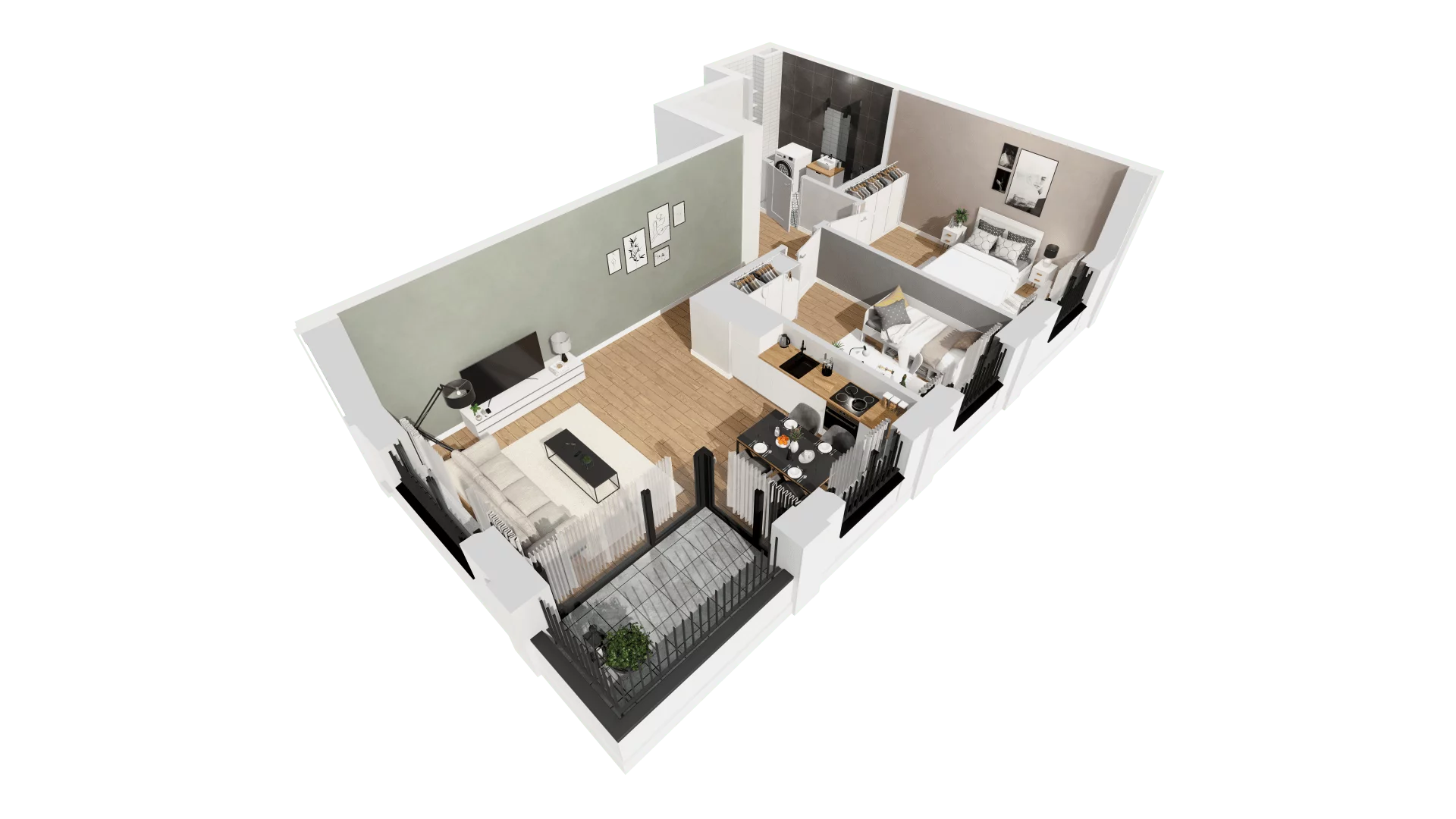 Mieszkanie 57,24 m², piętro 5, oferta nr G/121, DOKI Living - etap II, Gdańsk, Śródmieście, ul. Aleja Doki