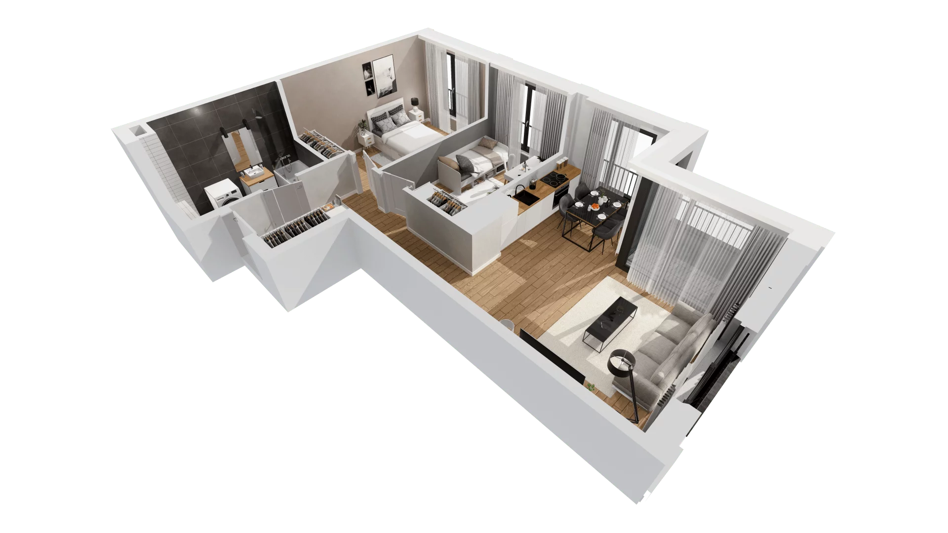 Mieszkanie 57,24 m², piętro 5, oferta nr G/121, DOKI Living - etap II, Gdańsk, Śródmieście, ul. Aleja Doki