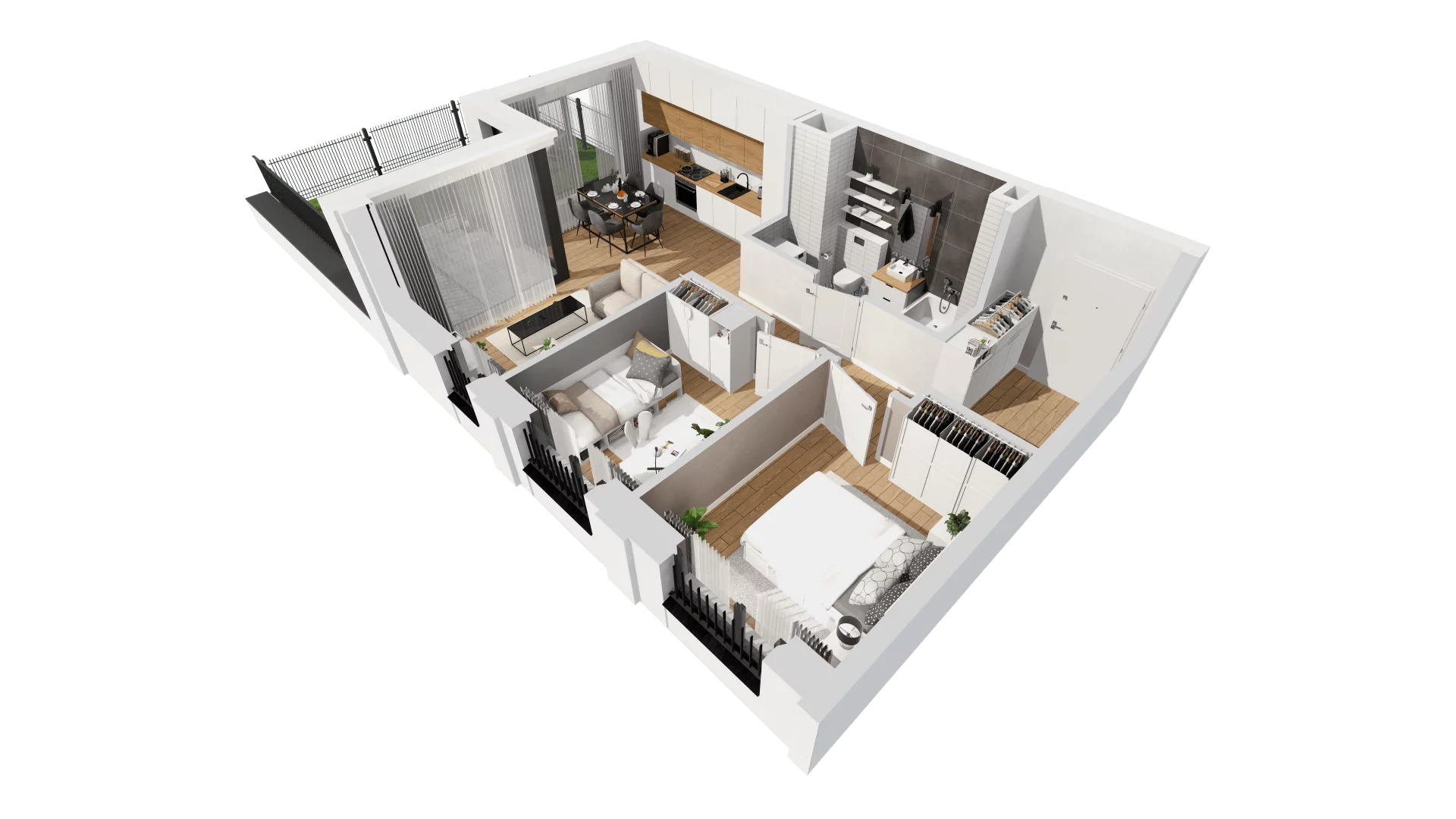 Mieszkanie 53,16 m², piętro 1, oferta nr G/149, DOKI Living - etap II, Gdańsk, Śródmieście, ul. Aleja Doki