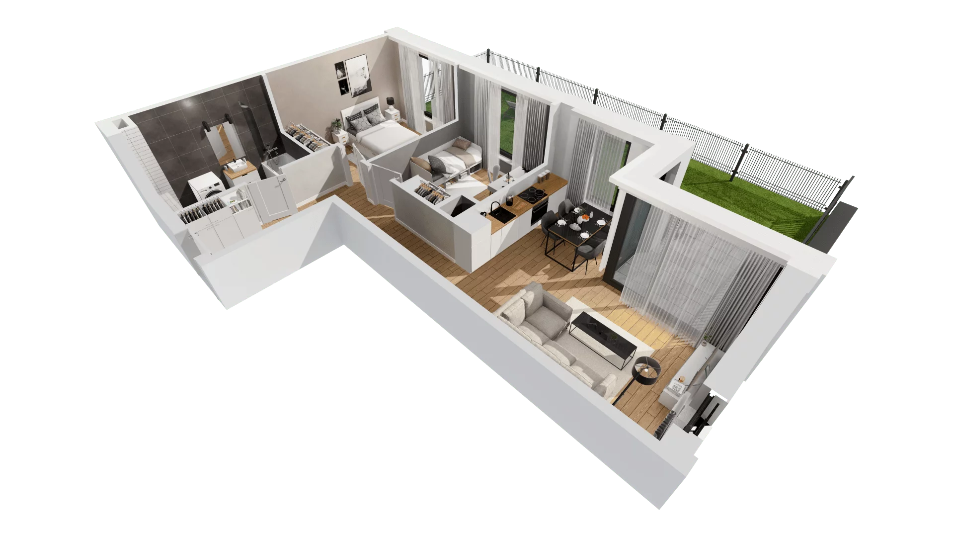 Mieszkanie 55,94 m², piętro 1, oferta nr G/2, DOKI Living - etap II, Gdańsk, Śródmieście, ul. Aleja Doki