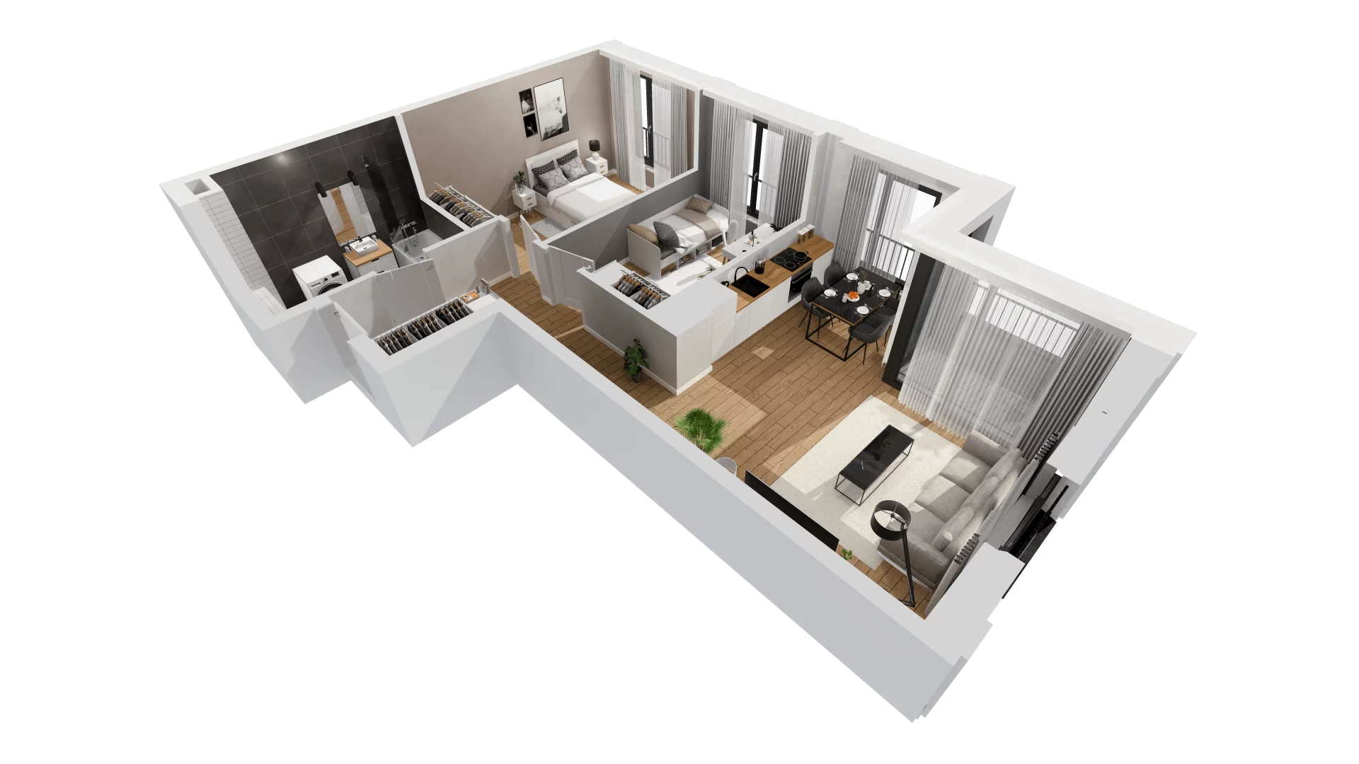 Mieszkanie 57,32 m², piętro 3, oferta nr G/32, DOKI Living - etap II, Gdańsk, Śródmieście, ul. Aleja Doki