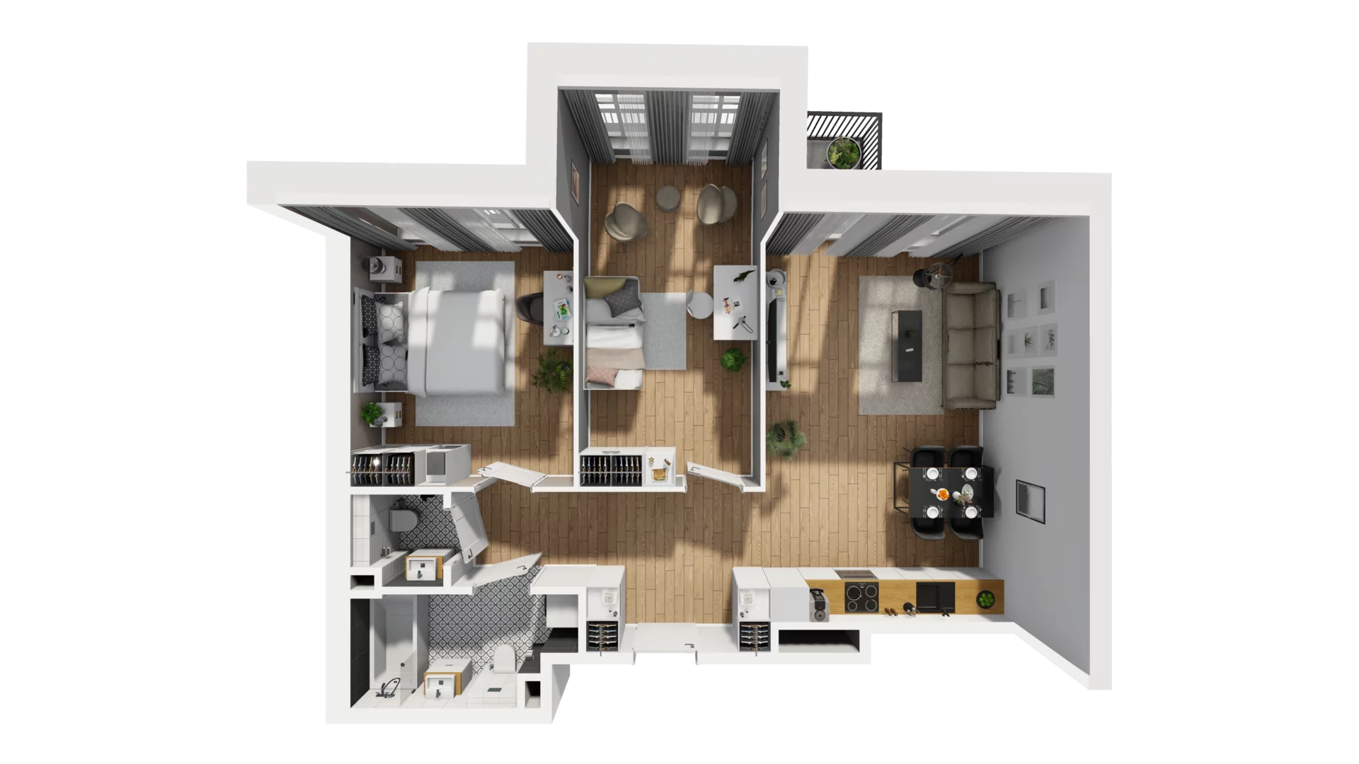 3 pokoje, mieszkanie 66,83 m², piętro 1, oferta nr A/4, Jaskółcza, Gdańsk, Śródmieście, Dolne Miasto, ul. Jaskółcza