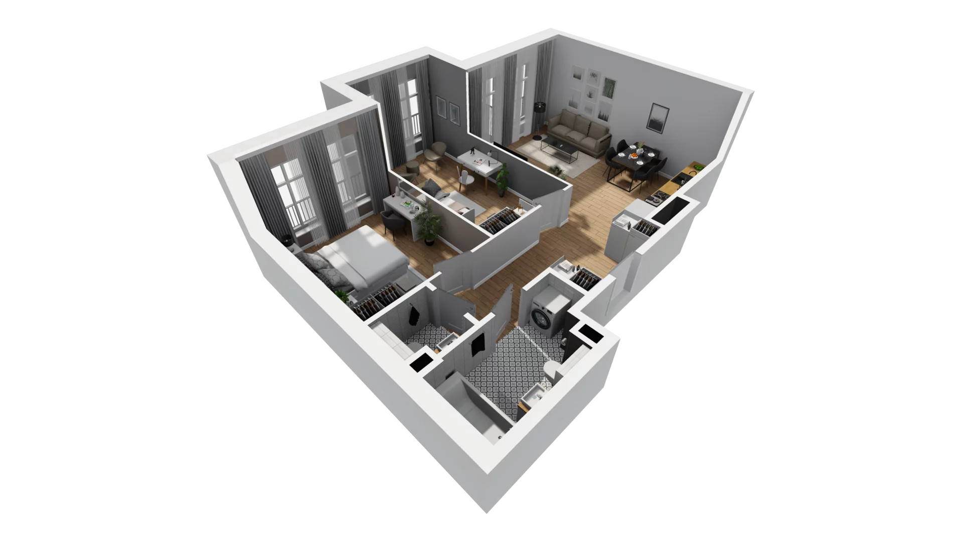 3 pokoje, mieszkanie 66,83 m², piętro 1, oferta nr A/4, Jaskółcza, Gdańsk, Śródmieście, Dolne Miasto, ul. Jaskółcza