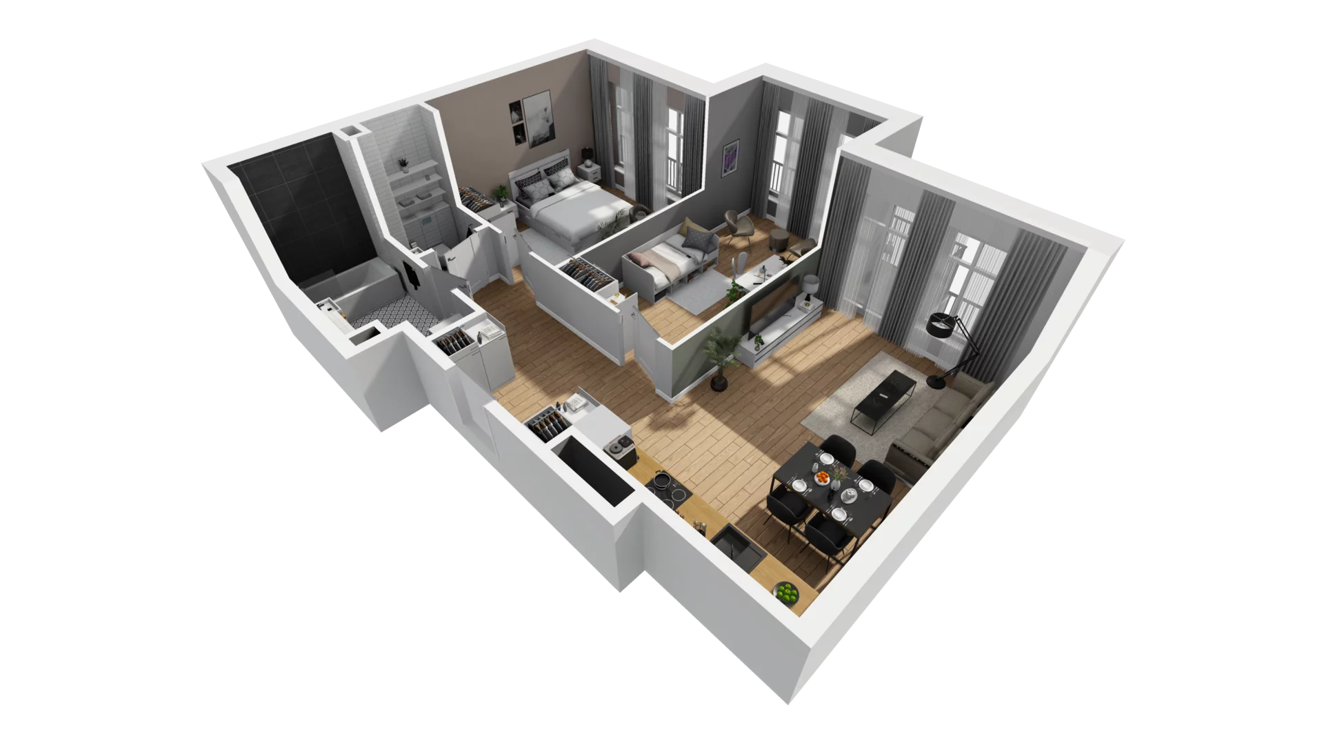 3 pokoje, mieszkanie 66,83 m², piętro 1, oferta nr A/4, Jaskółcza, Gdańsk, Śródmieście, Dolne Miasto, ul. Jaskółcza