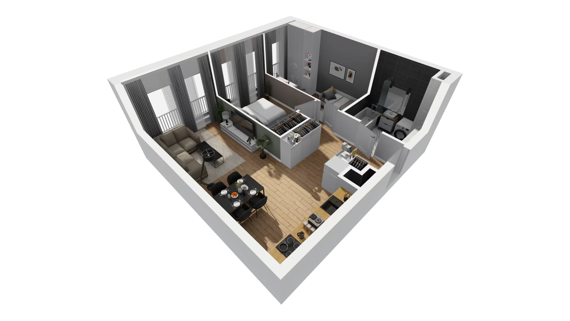 3 pokoje, mieszkanie 51,79 m², piętro 1, oferta nr A/32, Jaskółcza, Gdańsk, Śródmieście, Dolne Miasto, ul. Jaskółcza