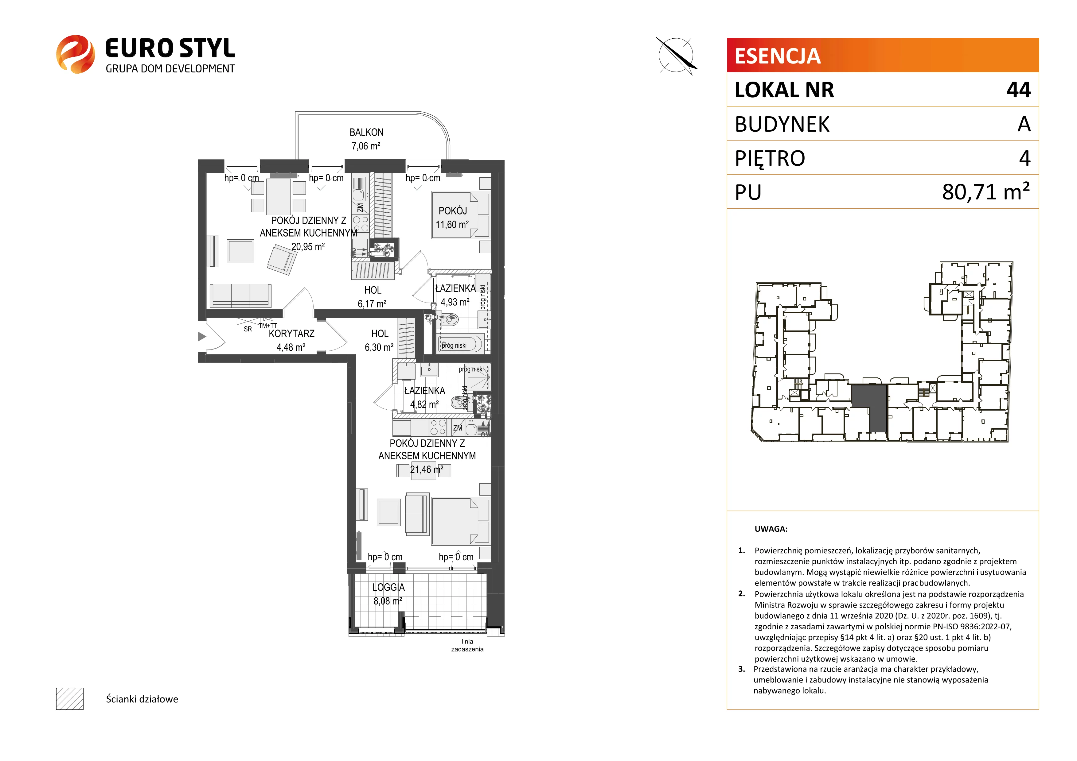 3 pokoje, mieszkanie 80,71 m², piętro 4, oferta nr A/44, Esencja, Gdańsk, Śródmieście, Dolne Miasto, ul. Kamienna Grobla / Jałmużnicza