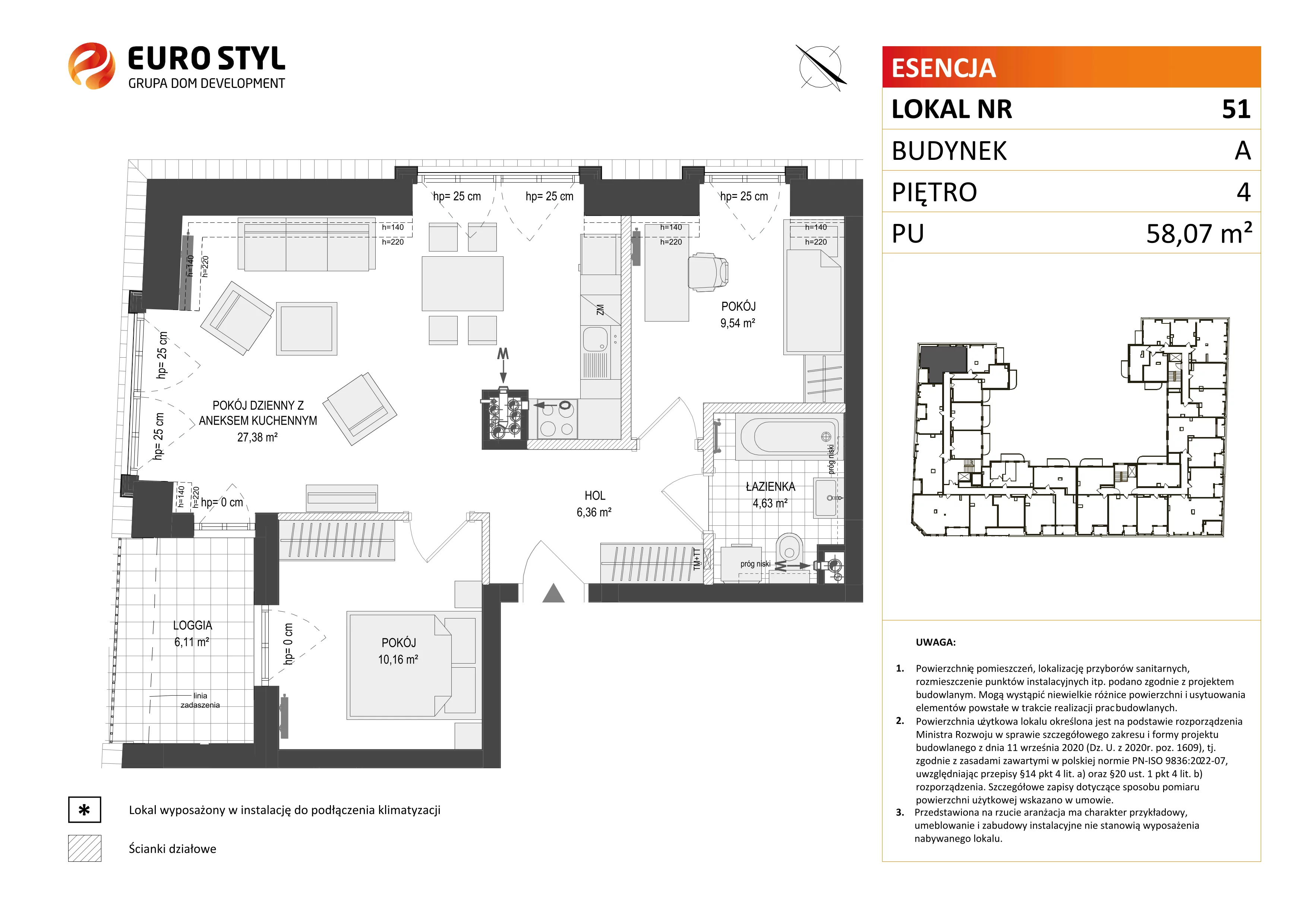 3 pokoje, mieszkanie 58,07 m², piętro 4, oferta nr A/51, Esencja, Gdańsk, Śródmieście, Dolne Miasto, ul. Kamienna Grobla / Jałmużnicza