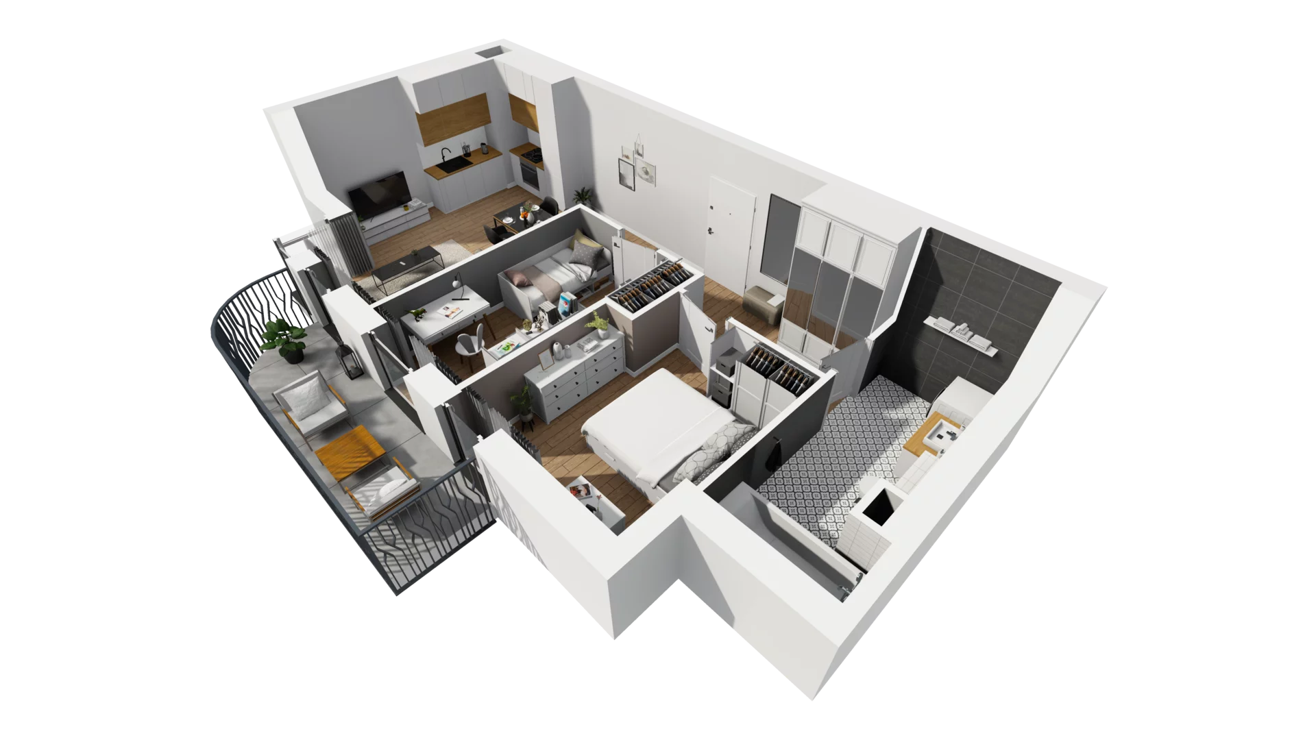 3 pokoje, mieszkanie 54,24 m², piętro 2, oferta nr A/15, Esencja, Gdańsk, Śródmieście, Dolne Miasto, ul. Kamienna Grobla / Jałmużnicza