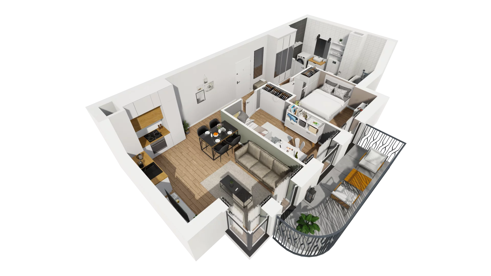 3 pokoje, mieszkanie 54,24 m², piętro 2, oferta nr A/15, Esencja, Gdańsk, Śródmieście, Dolne Miasto, ul. Kamienna Grobla / Jałmużnicza