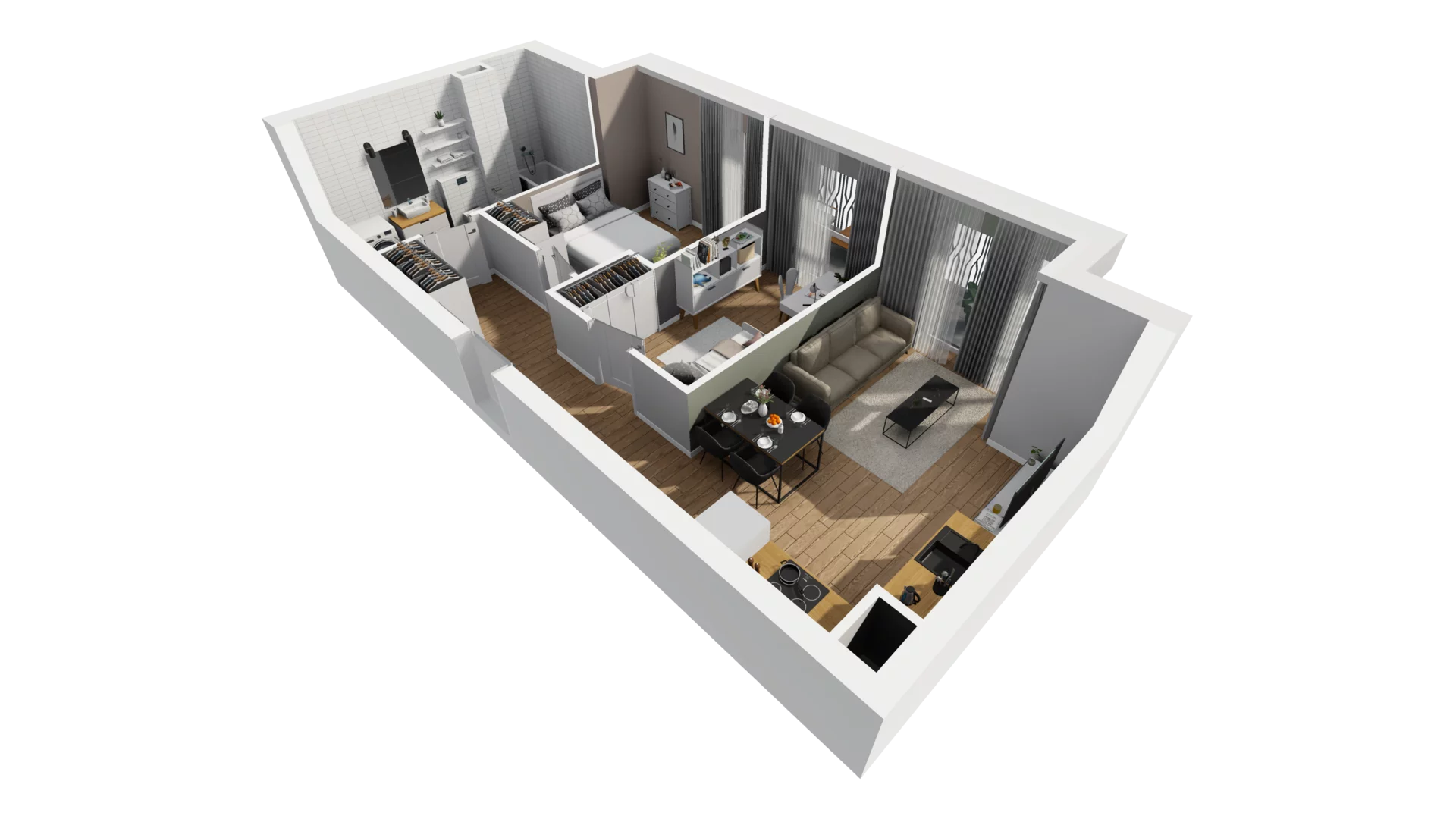3 pokoje, mieszkanie 54,24 m², piętro 2, oferta nr A/15, Esencja, Gdańsk, Śródmieście, Dolne Miasto, ul. Kamienna Grobla / Jałmużnicza