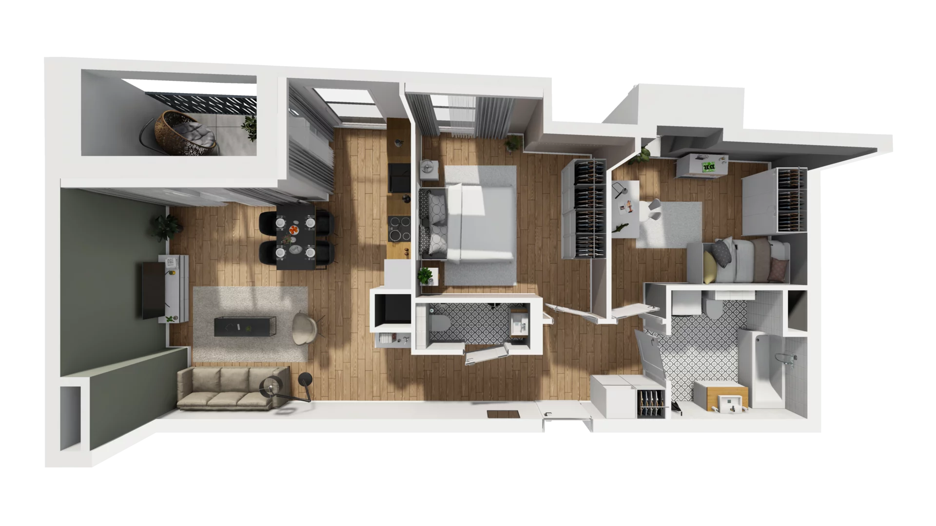 3 pokoje, mieszkanie 67,44 m², piętro 4, oferta nr A/49, Esencja, Gdańsk, Śródmieście, Dolne Miasto, ul. Kamienna Grobla / Jałmużnicza