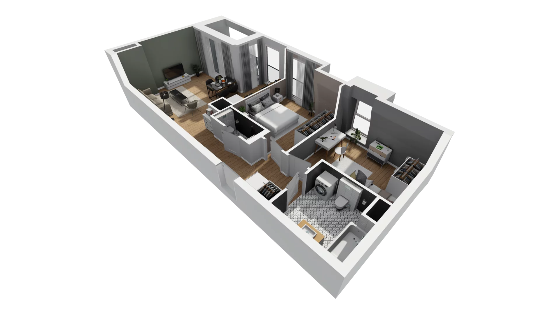 3 pokoje, mieszkanie 67,44 m², piętro 4, oferta nr A/49, Esencja, Gdańsk, Śródmieście, Dolne Miasto, ul. Kamienna Grobla / Jałmużnicza