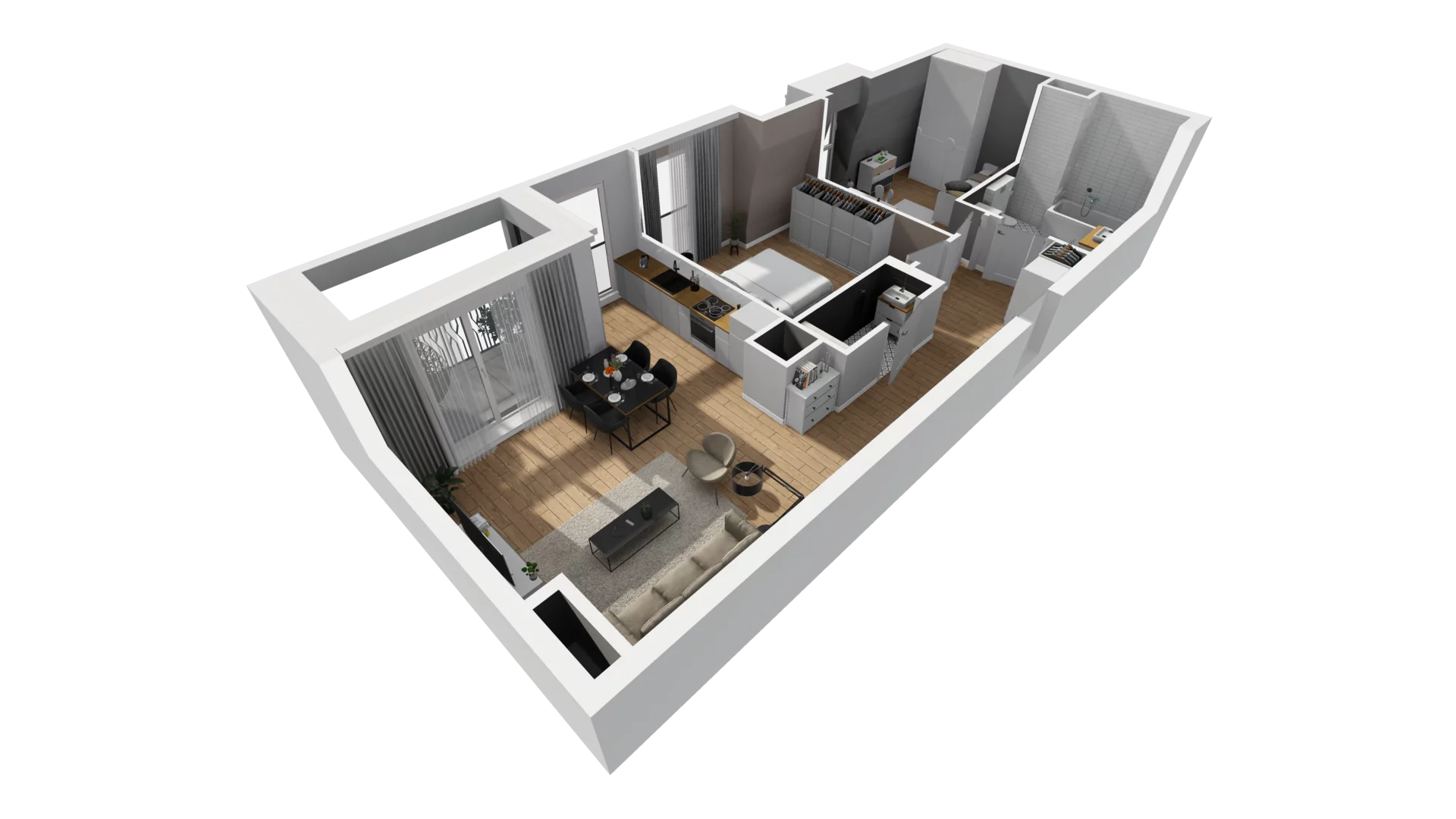 3 pokoje, mieszkanie 67,44 m², piętro 4, oferta nr A/49, Esencja, Gdańsk, Śródmieście, Dolne Miasto, ul. Kamienna Grobla / Jałmużnicza