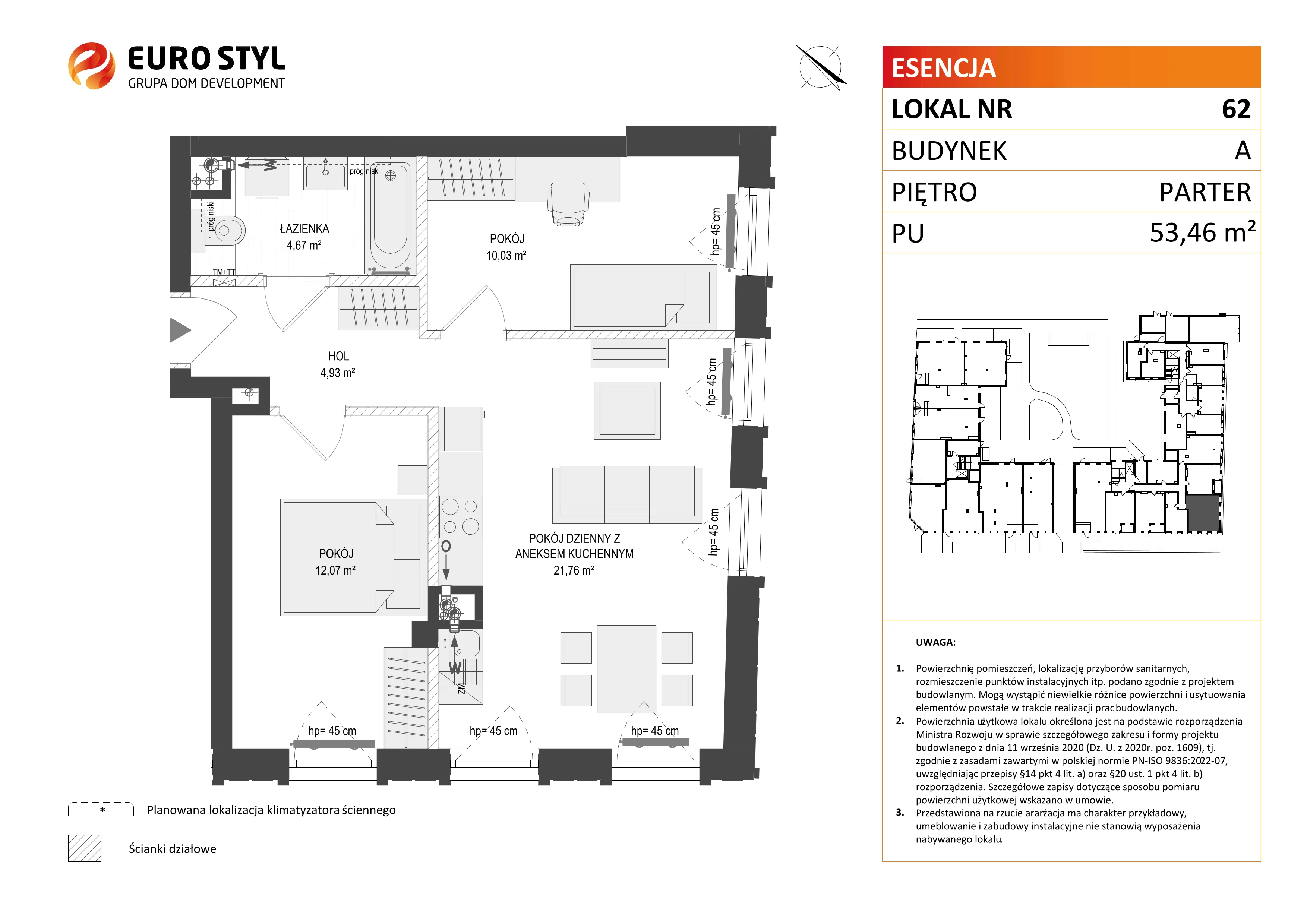 3 pokoje, mieszkanie 53,46 m², parter, oferta nr A/62, Esencja, Gdańsk, Śródmieście, Dolne Miasto, ul. Kamienna Grobla / Jałmużnicza
