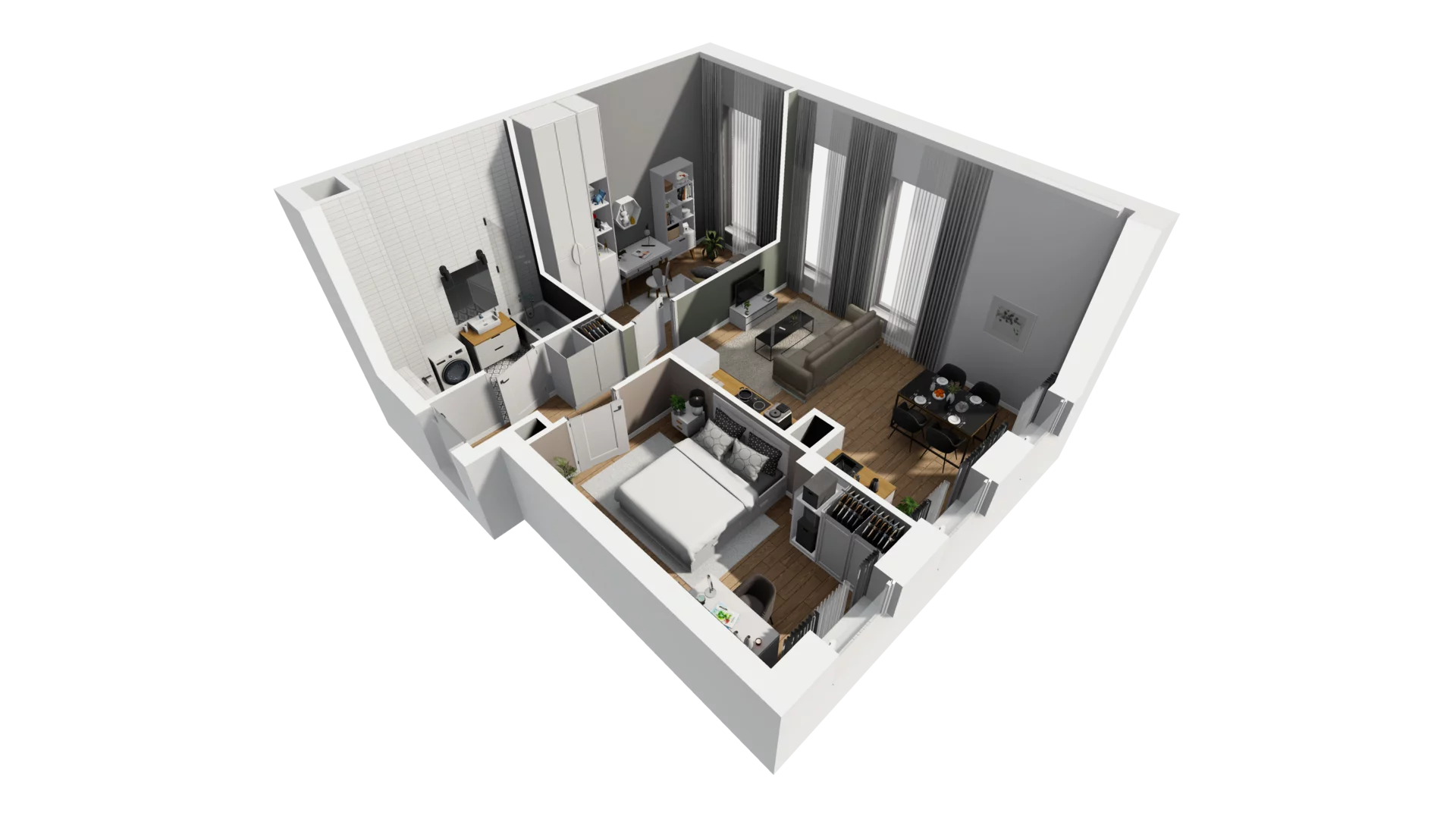 3 pokoje, mieszkanie 53,46 m², parter, oferta nr A/62, Esencja, Gdańsk, Śródmieście, Dolne Miasto, ul. Kamienna Grobla / Jałmużnicza