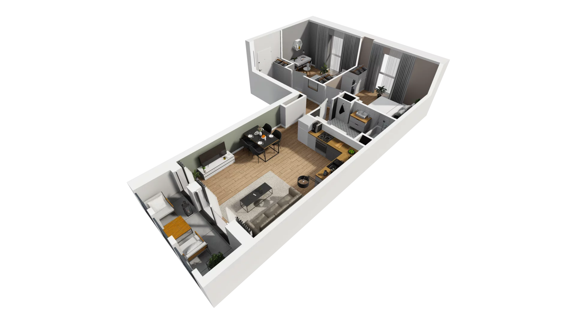 3 pokoje, mieszkanie 58,44 m², piętro 1, oferta nr A/67, Esencja, Gdańsk, Śródmieście, Dolne Miasto, ul. Kamienna Grobla / Jałmużnicza