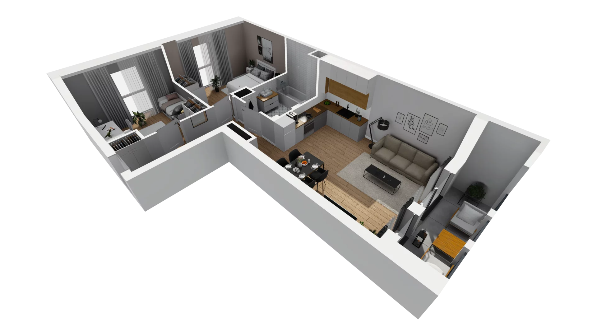 3 pokoje, mieszkanie 58,44 m², piętro 1, oferta nr A/67, Esencja, Gdańsk, Śródmieście, Dolne Miasto, ul. Kamienna Grobla / Jałmużnicza