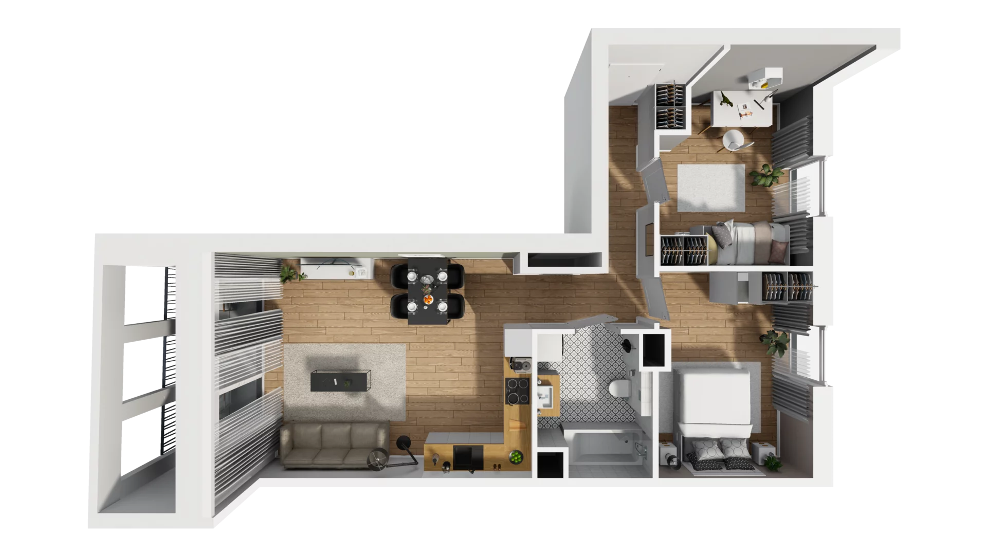 3 pokoje, mieszkanie 58,43 m², piętro 2, oferta nr A/76, Esencja, Gdańsk, Śródmieście, Dolne Miasto, ul. Kamienna Grobla / Jałmużnicza