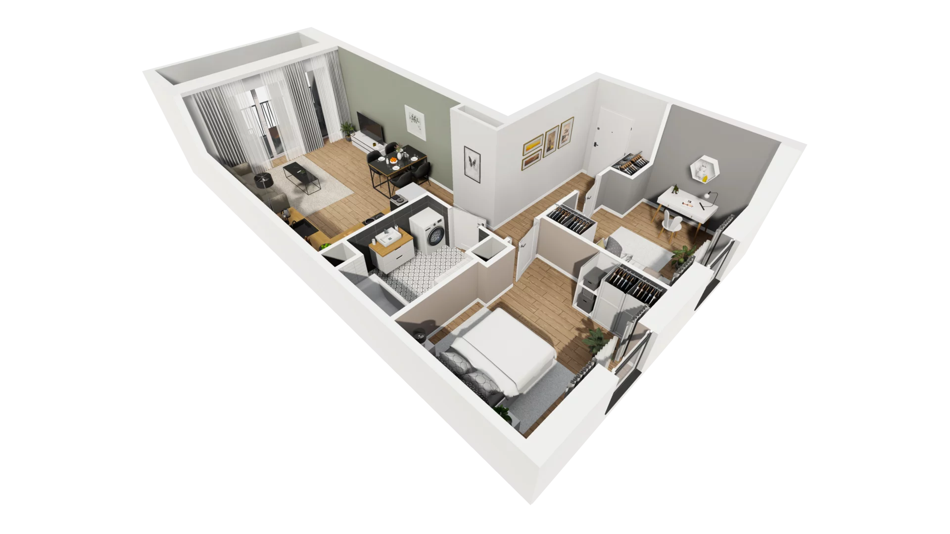 3 pokoje, mieszkanie 58,43 m², piętro 2, oferta nr A/76, Esencja, Gdańsk, Śródmieście, Dolne Miasto, ul. Kamienna Grobla / Jałmużnicza