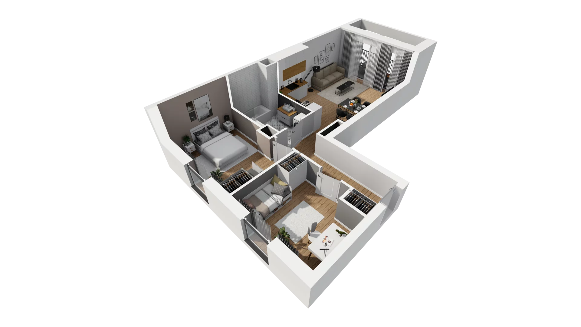 3 pokoje, mieszkanie 58,43 m², piętro 2, oferta nr A/76, Esencja, Gdańsk, Śródmieście, Dolne Miasto, ul. Kamienna Grobla / Jałmużnicza