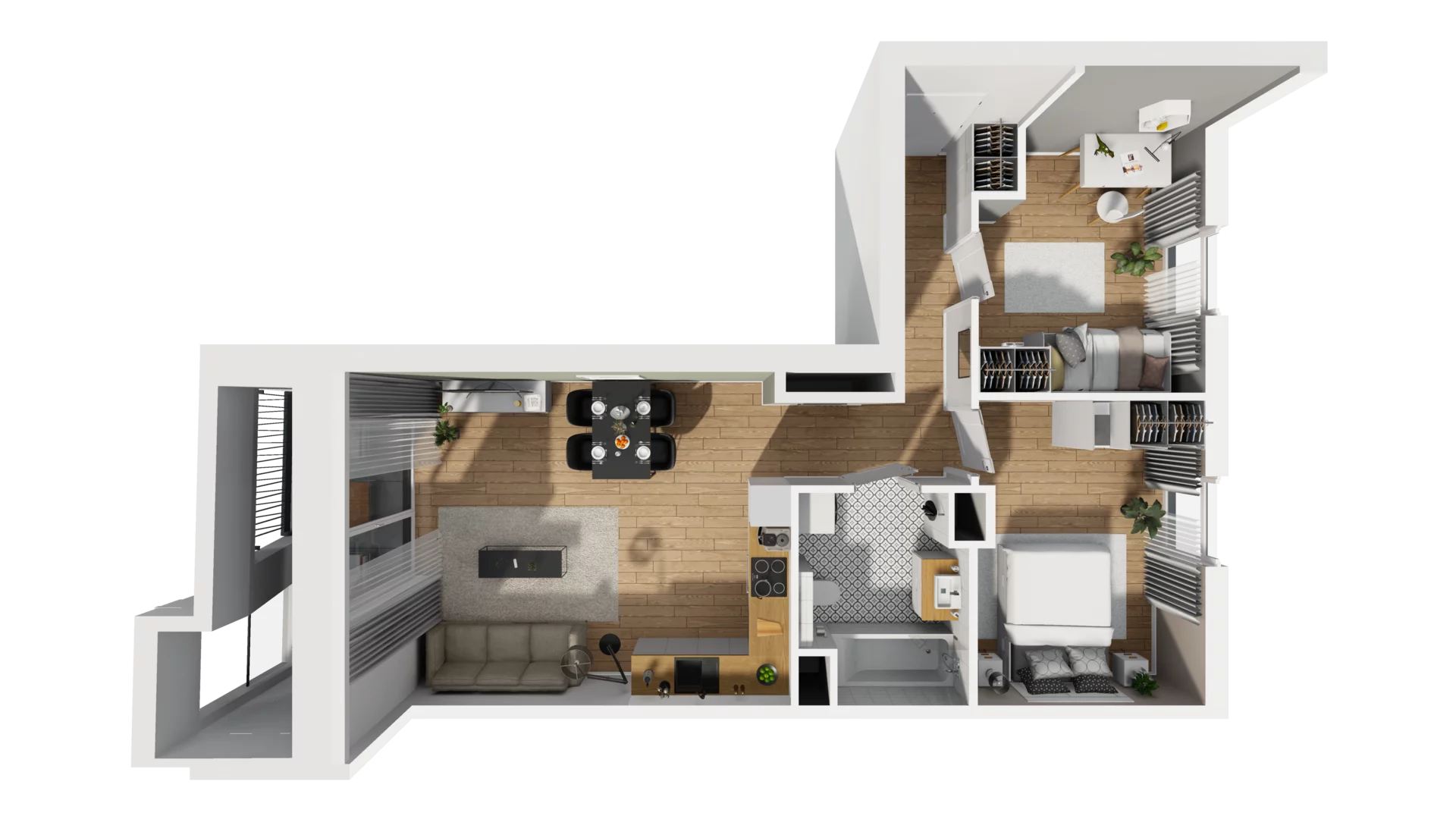 3 pokoje, mieszkanie 57,10 m², piętro 4, oferta nr A/94, Esencja, Gdańsk, Śródmieście, Dolne Miasto, ul. Kamienna Grobla / Jałmużnicza