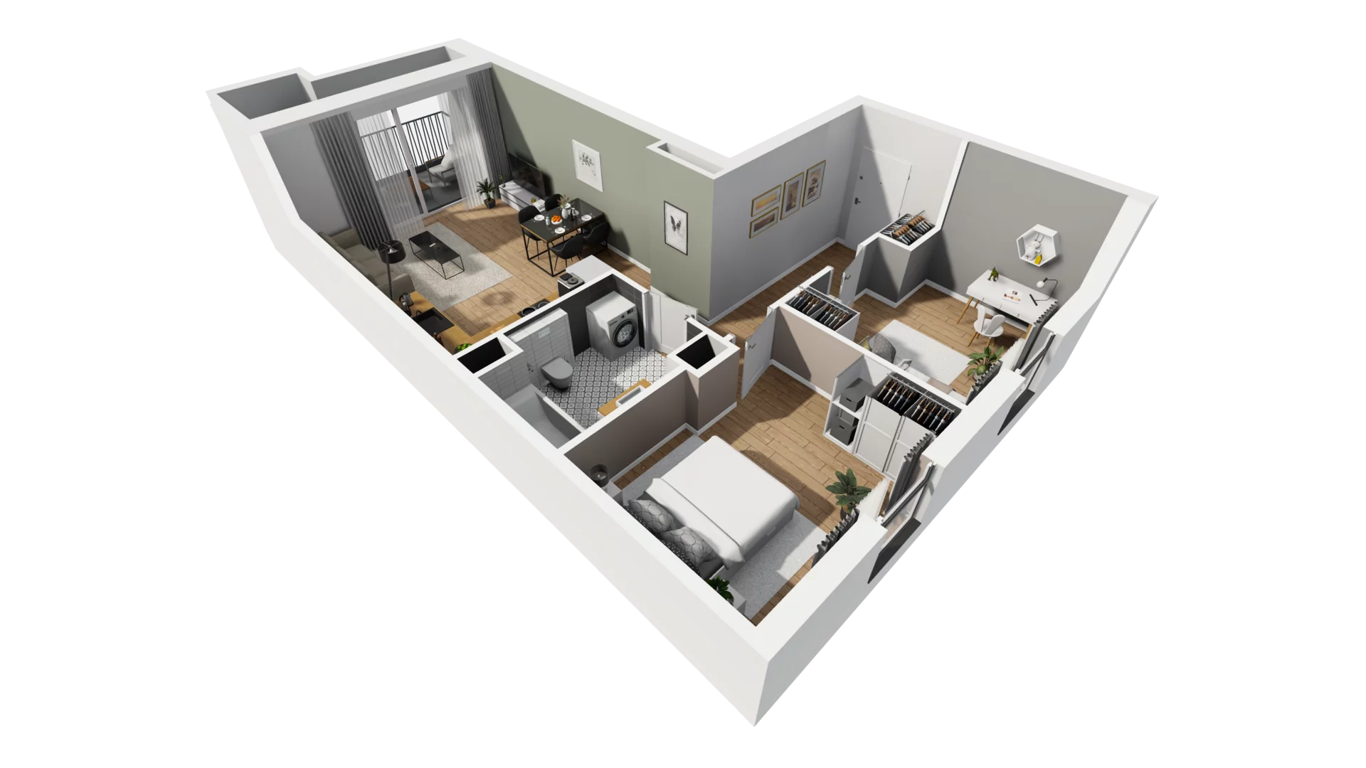 3 pokoje, mieszkanie 57,10 m², piętro 4, oferta nr A/94, Esencja, Gdańsk, Śródmieście, Dolne Miasto, ul. Kamienna Grobla / Jałmużnicza