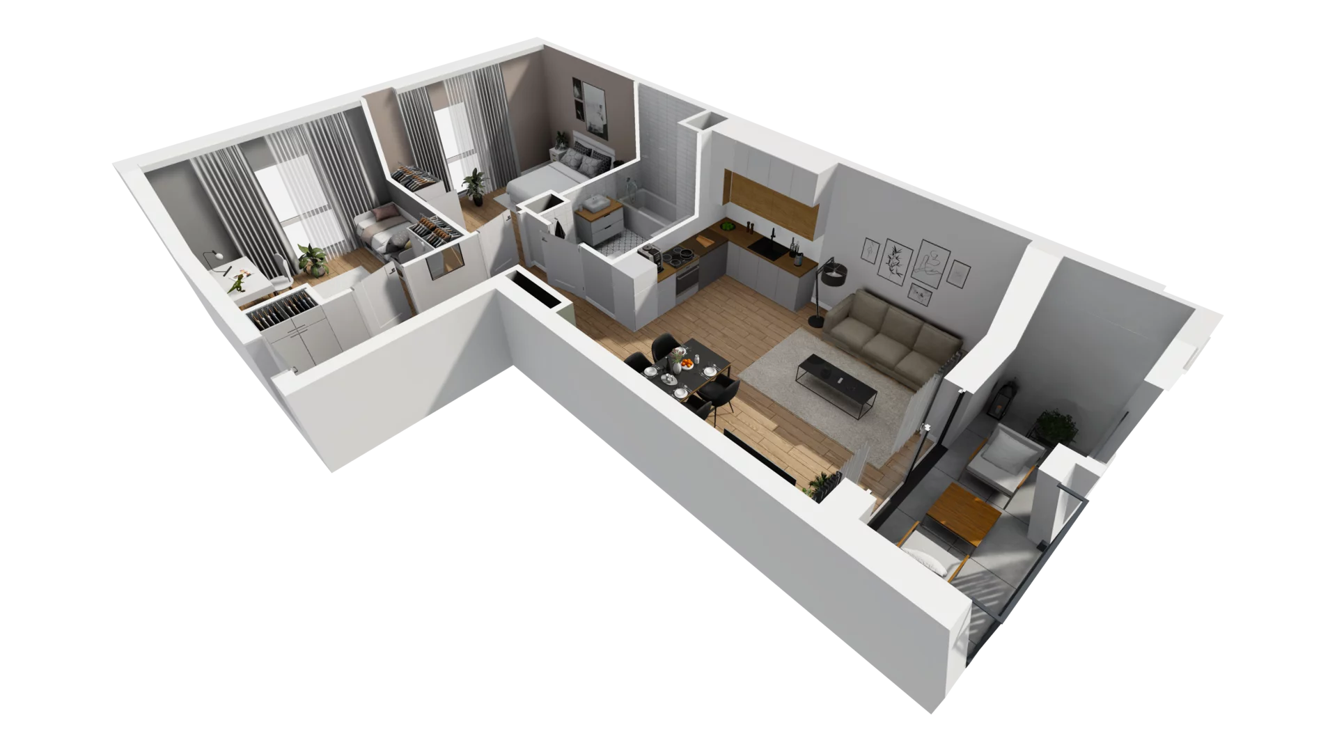 3 pokoje, mieszkanie 57,10 m², piętro 4, oferta nr A/94, Esencja, Gdańsk, Śródmieście, Dolne Miasto, ul. Kamienna Grobla / Jałmużnicza