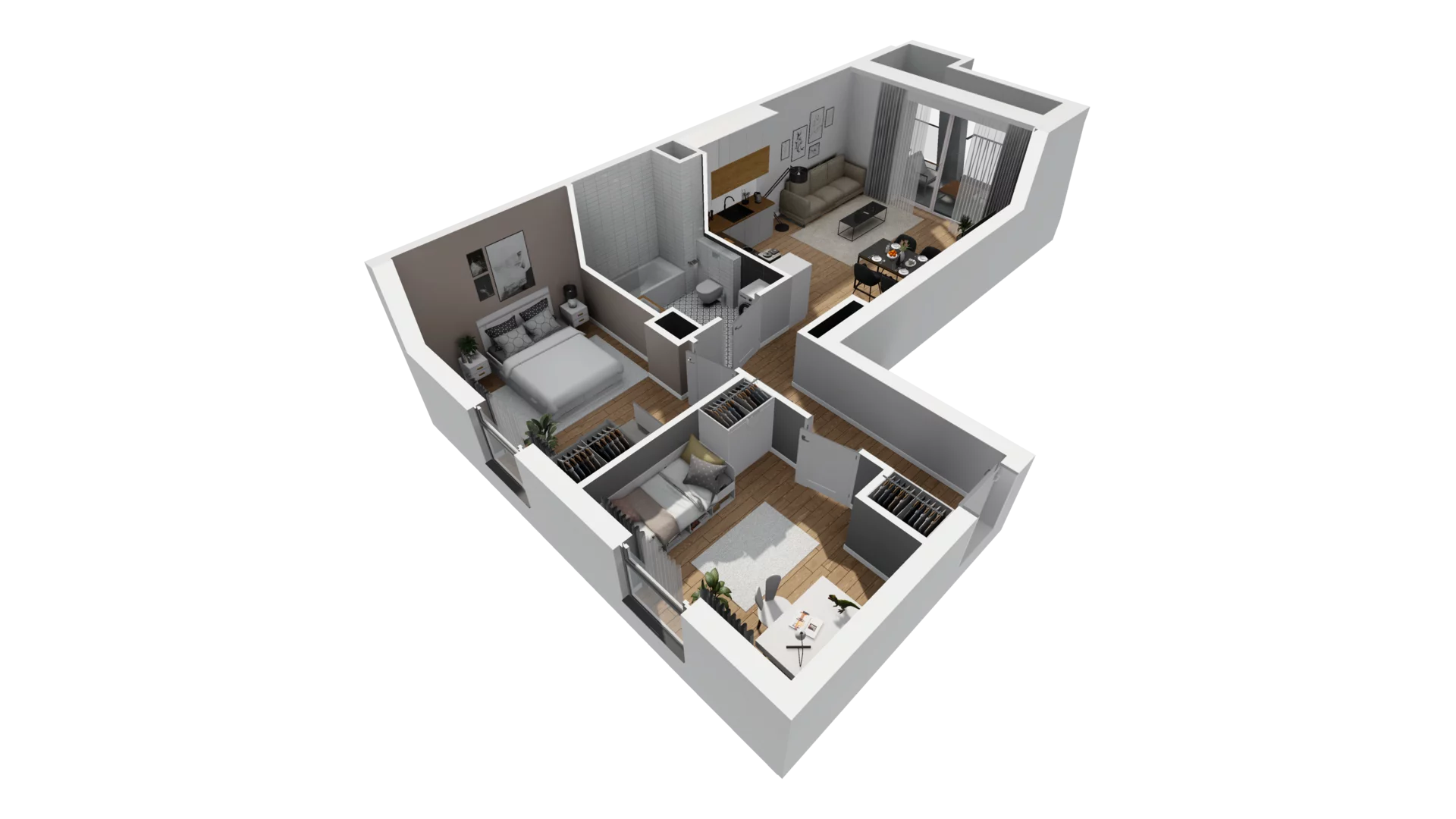 3 pokoje, mieszkanie 57,10 m², piętro 4, oferta nr A/94, Esencja, Gdańsk, Śródmieście, Dolne Miasto, ul. Kamienna Grobla / Jałmużnicza