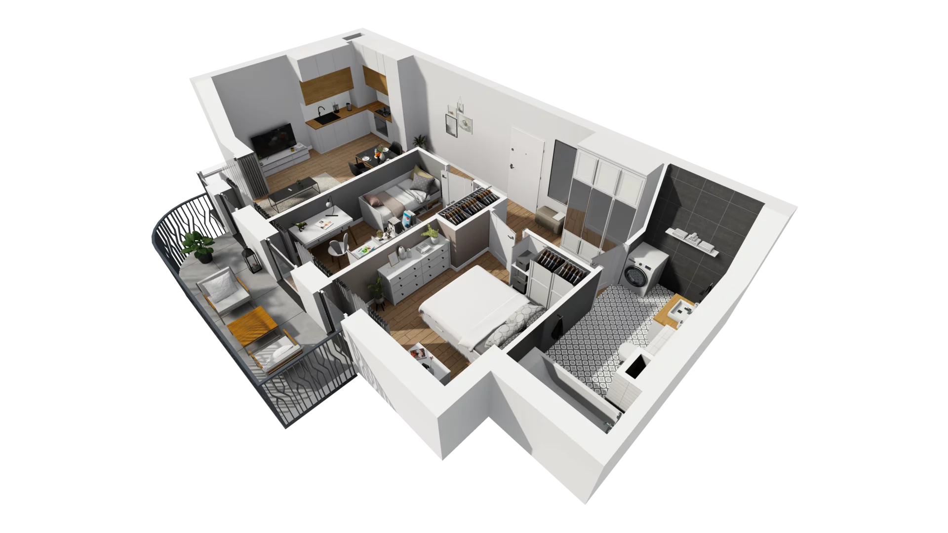 3 pokoje, mieszkanie 54,42 m², piętro 1, oferta nr A/1, Esencja, Gdańsk, Śródmieście, Dolne Miasto, ul. Kamienna Grobla / Jałmużnicza
