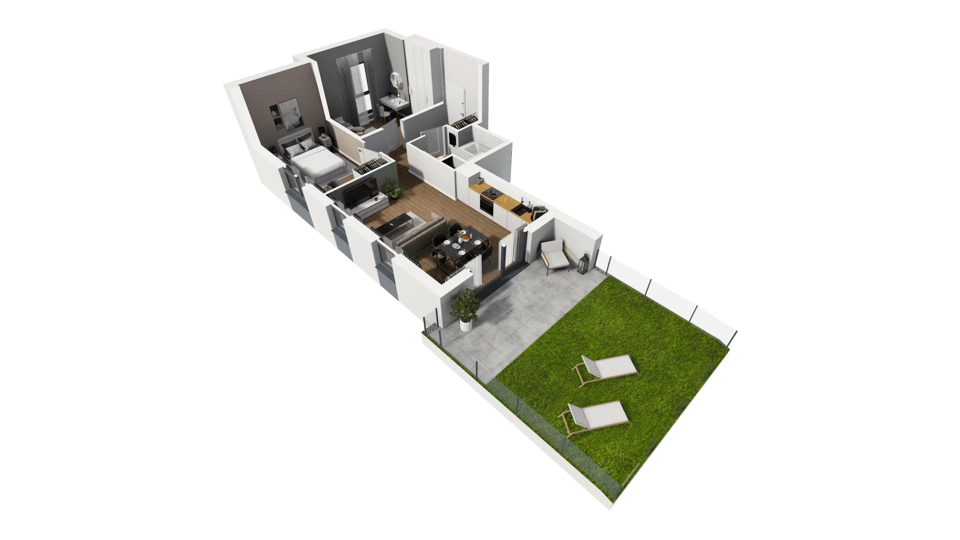 3 pokoje, mieszkanie 52,54 m², parter, oferta nr B/3, Wzgórze Hoplity etap II, Gdańsk, Ujeścisko-Łostowice, Ujeścisko, ul. Kartuska