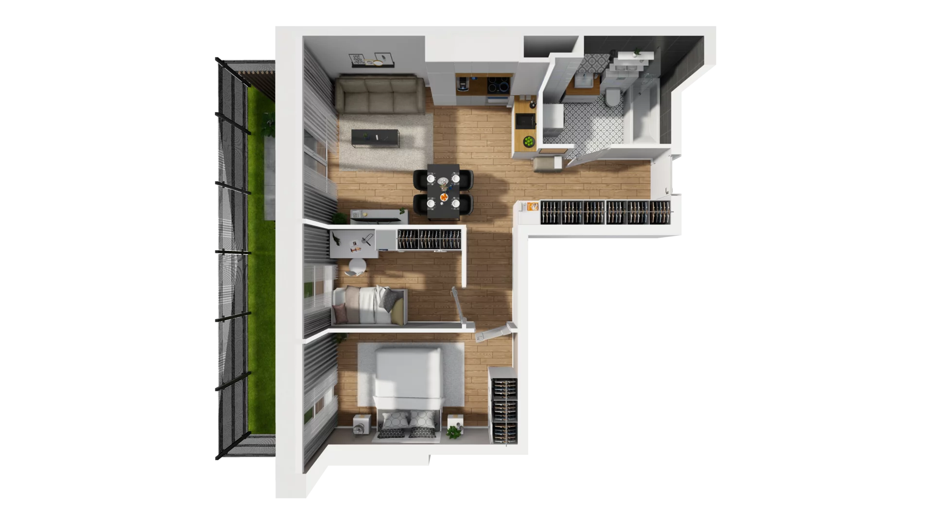 3 pokoje, mieszkanie 54,62 m², parter, oferta nr E/1, Osiedle Synteza bud. E, F, Gdańsk, Piecki-Migowo, Morena, ul. Lema