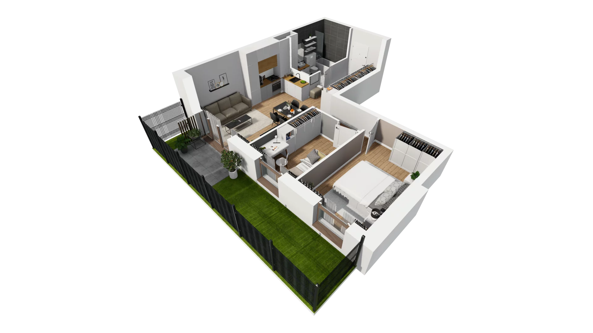 3 pokoje, mieszkanie 54,62 m², parter, oferta nr E/1, Osiedle Synteza bud. E, F, Gdańsk, Piecki-Migowo, Morena, ul. Lema