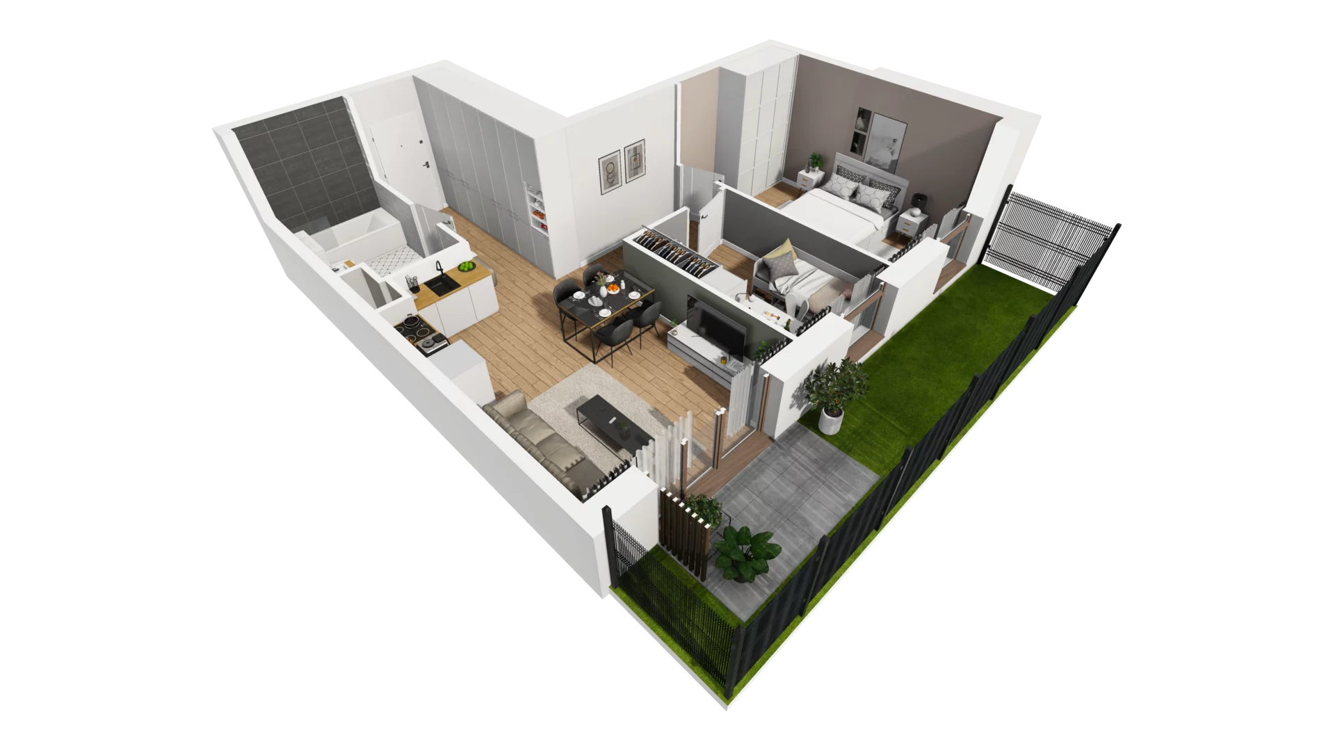 3 pokoje, mieszkanie 54,62 m², parter, oferta nr E/1, Osiedle Synteza bud. E, F, Gdańsk, Piecki-Migowo, Morena, ul. Lema