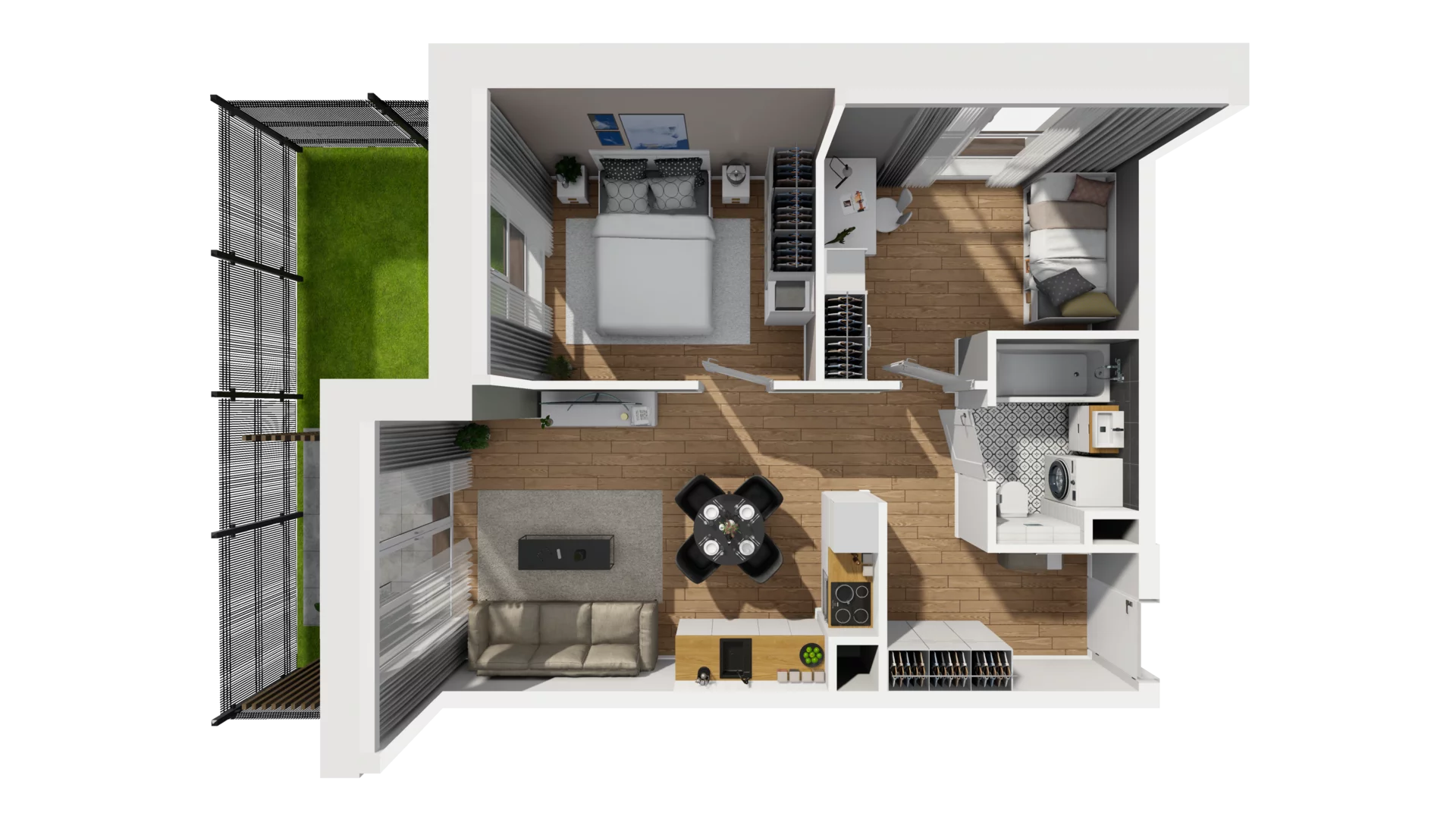 3 pokoje, mieszkanie 48,25 m², parter, oferta nr E/3, Osiedle Synteza bud. E, F, Gdańsk, Piecki-Migowo, Morena, ul. Lema