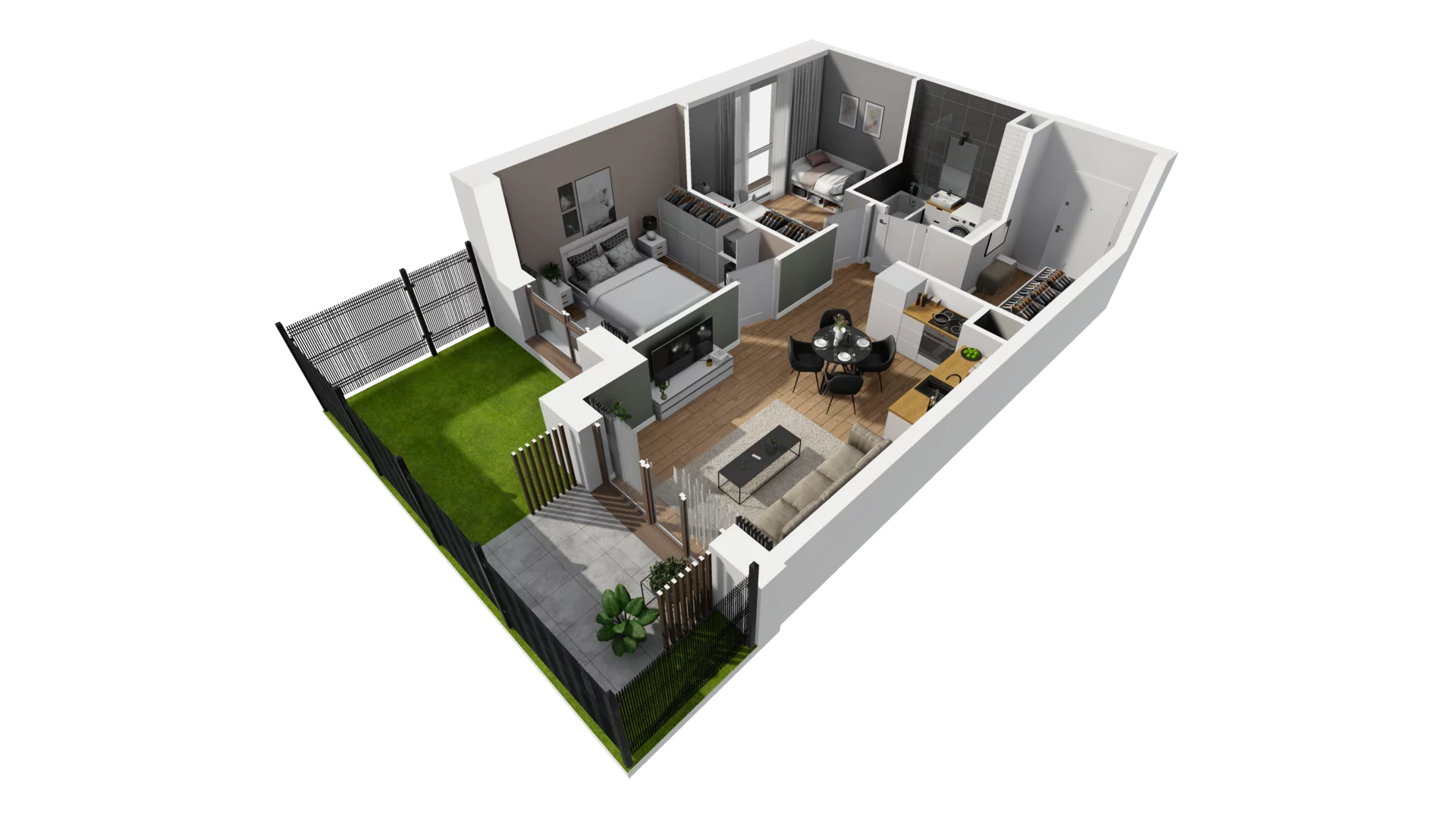 3 pokoje, mieszkanie 48,25 m², parter, oferta nr E/3, Osiedle Synteza bud. E, F, Gdańsk, Piecki-Migowo, Morena, ul. Lema