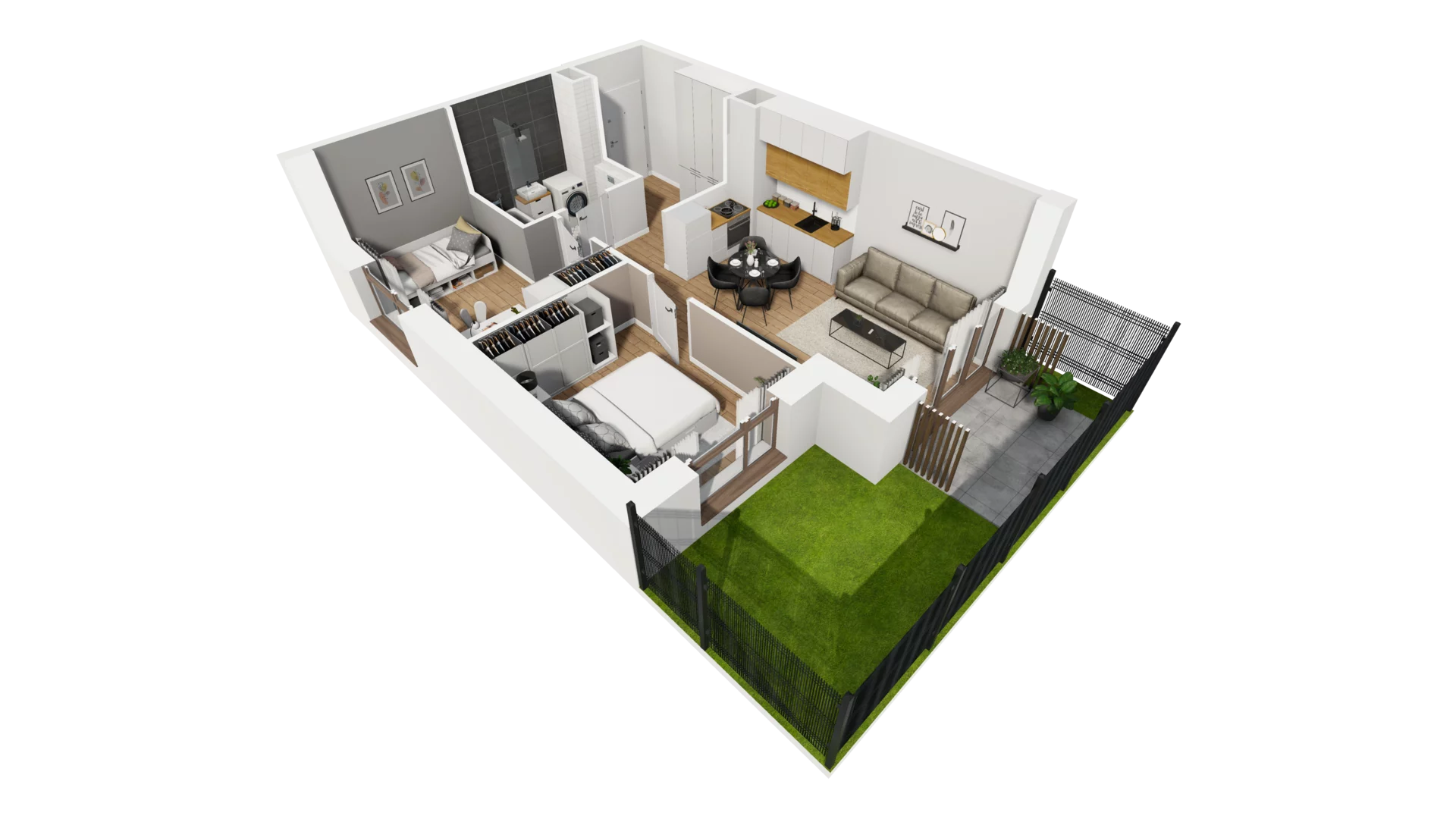 3 pokoje, mieszkanie 48,25 m², parter, oferta nr E/3, Osiedle Synteza bud. E, F, Gdańsk, Piecki-Migowo, Morena, ul. Lema