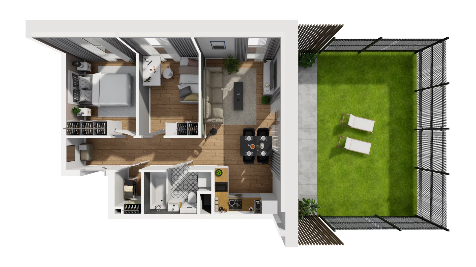3 pokoje, mieszkanie 46,94 m², parter, oferta nr E/4, Osiedle Synteza bud. E, F, Gdańsk, Piecki-Migowo, Morena, ul. Lema