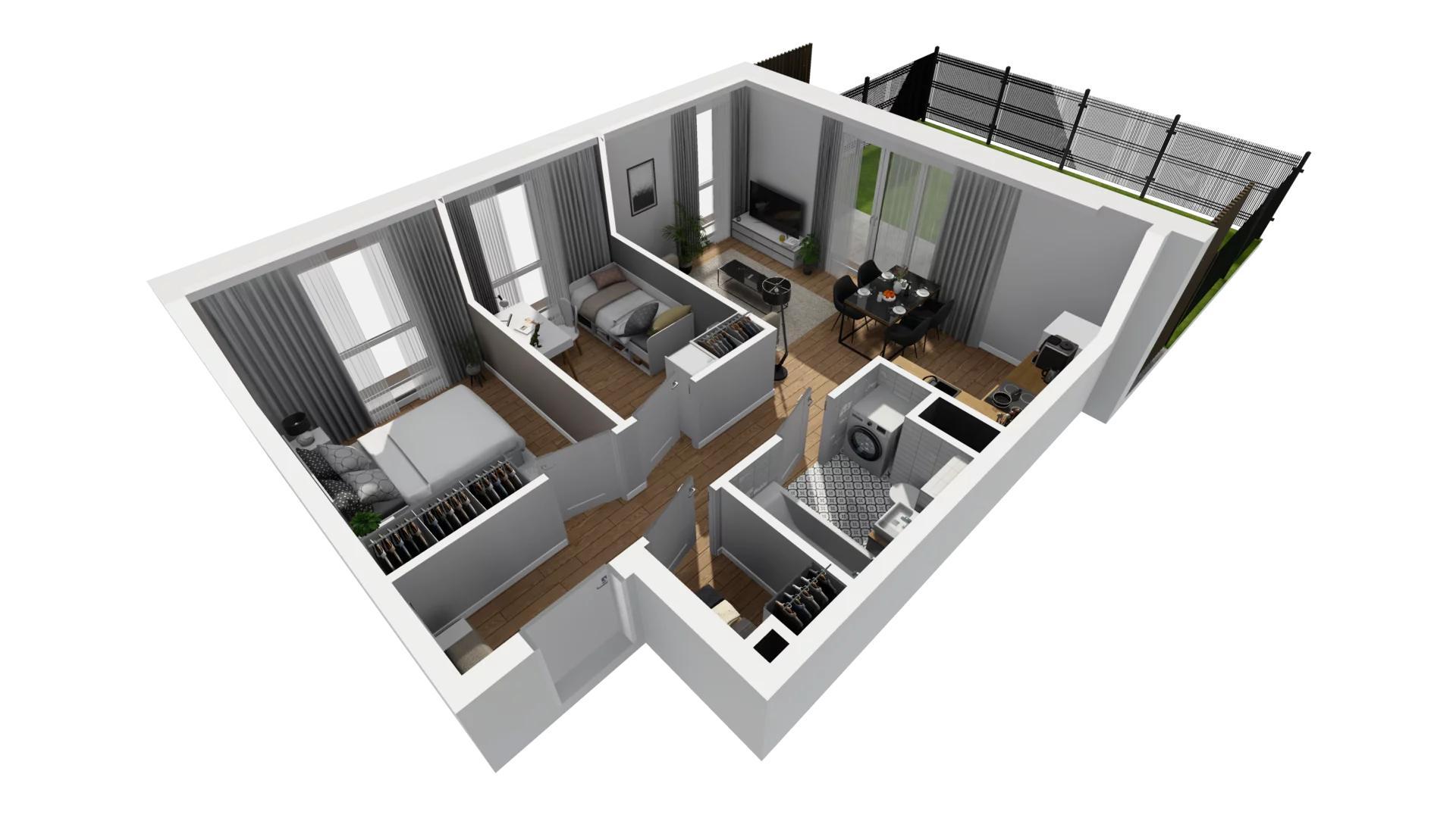 3 pokoje, mieszkanie 46,94 m², parter, oferta nr E/4, Osiedle Synteza bud. E, F, Gdańsk, Piecki-Migowo, Morena, ul. Lema