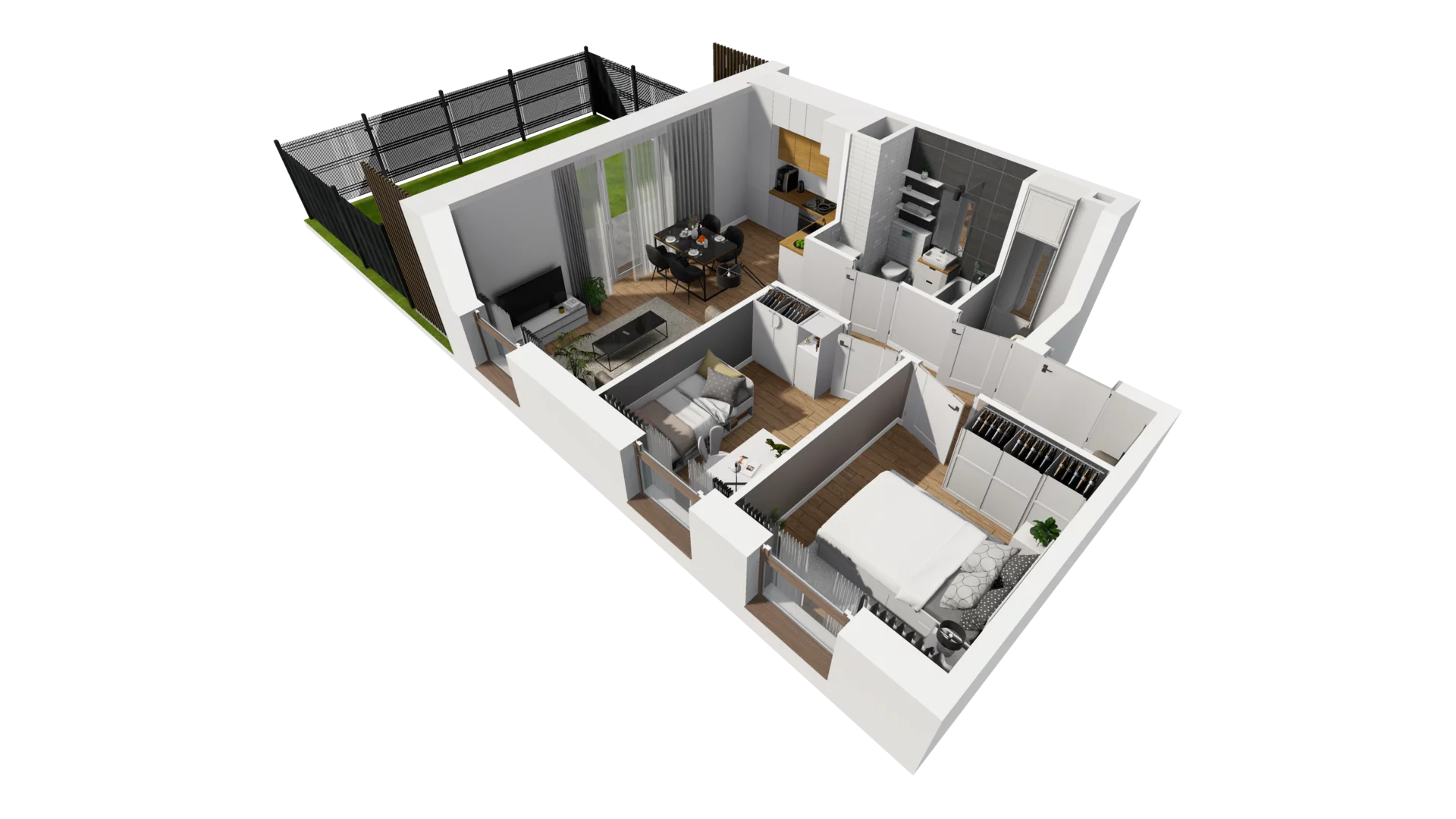 3 pokoje, mieszkanie 46,94 m², parter, oferta nr E/4, Osiedle Synteza bud. E, F, Gdańsk, Piecki-Migowo, Morena, ul. Lema