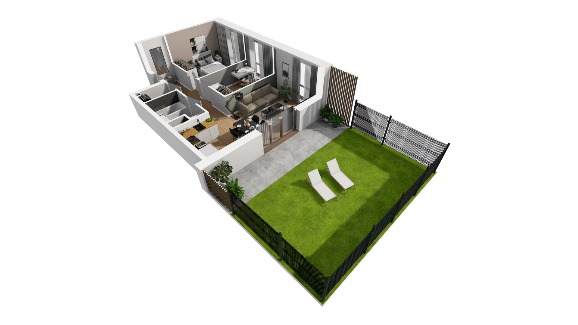 3 pokoje, mieszkanie 46,94 m², parter, oferta nr E/4, Osiedle Synteza bud. E, F, Gdańsk, Piecki-Migowo, Morena, ul. Lema