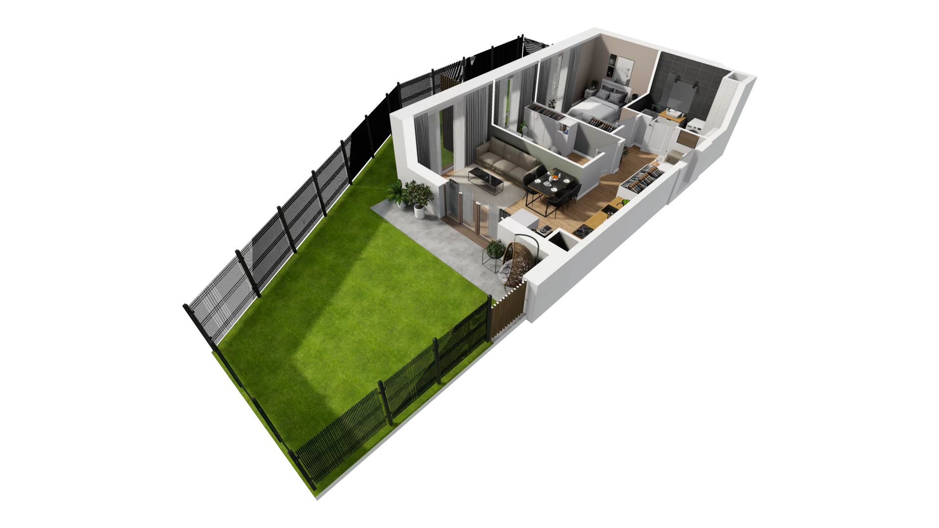 3 pokoje, mieszkanie 50,57 m², parter, oferta nr E/10, Osiedle Synteza bud. E, F, Gdańsk, Piecki-Migowo, Morena, ul. Lema