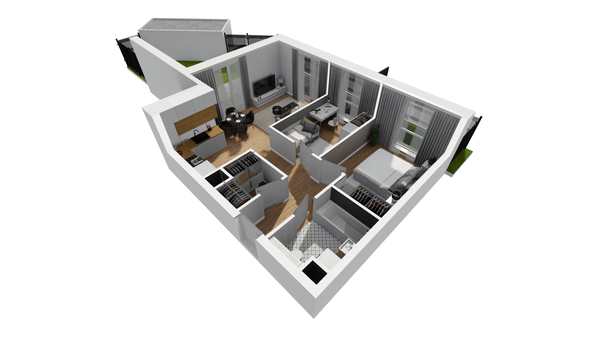 3 pokoje, mieszkanie 54,62 m², parter, oferta nr E/11, Osiedle Synteza bud. E, F, Gdańsk, Piecki-Migowo, Morena, ul. Lema