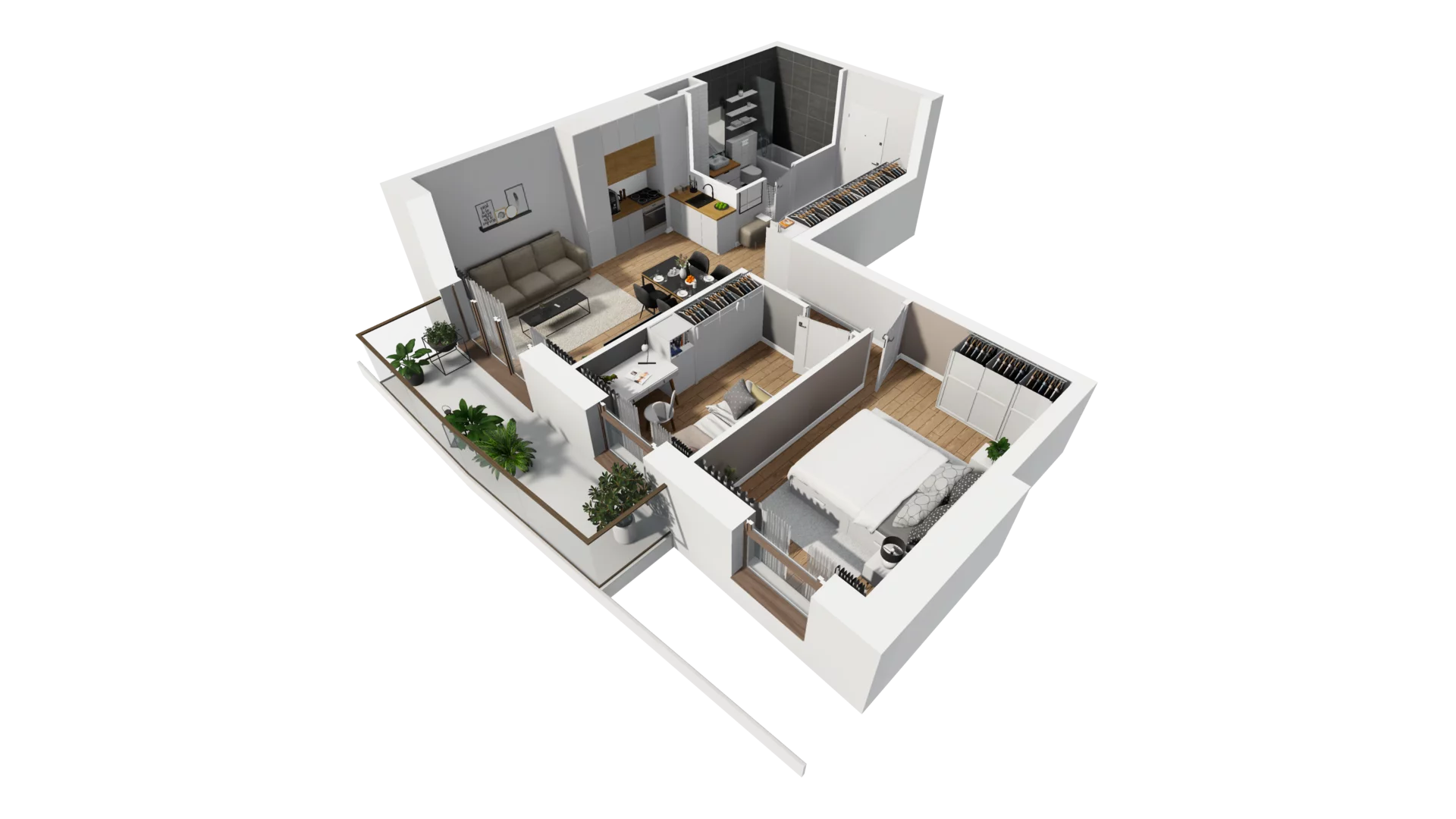 3 pokoje, mieszkanie 54,62 m², piętro 1, oferta nr E/12, Osiedle Synteza bud. E, F, Gdańsk, Piecki-Migowo, Morena, ul. Lema