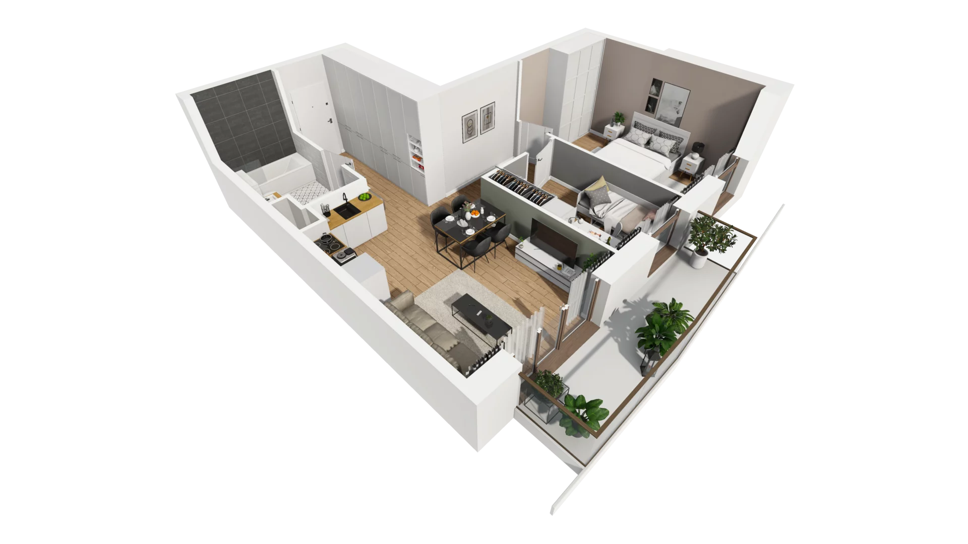 3 pokoje, mieszkanie 54,62 m², piętro 1, oferta nr E/12, Osiedle Synteza bud. E, F, Gdańsk, Piecki-Migowo, Morena, ul. Lema