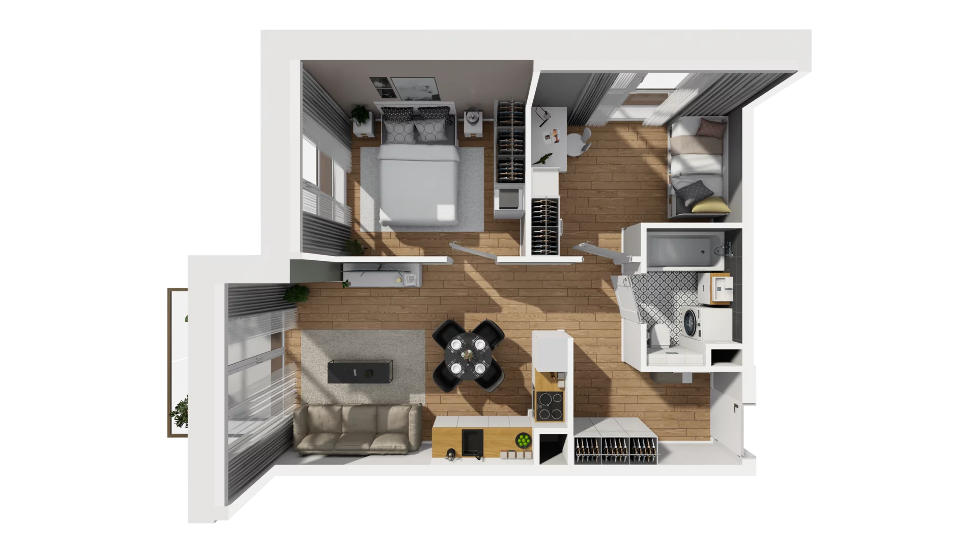 3 pokoje, mieszkanie 48,26 m², piętro 1, oferta nr E/14, Osiedle Synteza bud. E, F, Gdańsk, Piecki-Migowo, Morena, ul. Lema