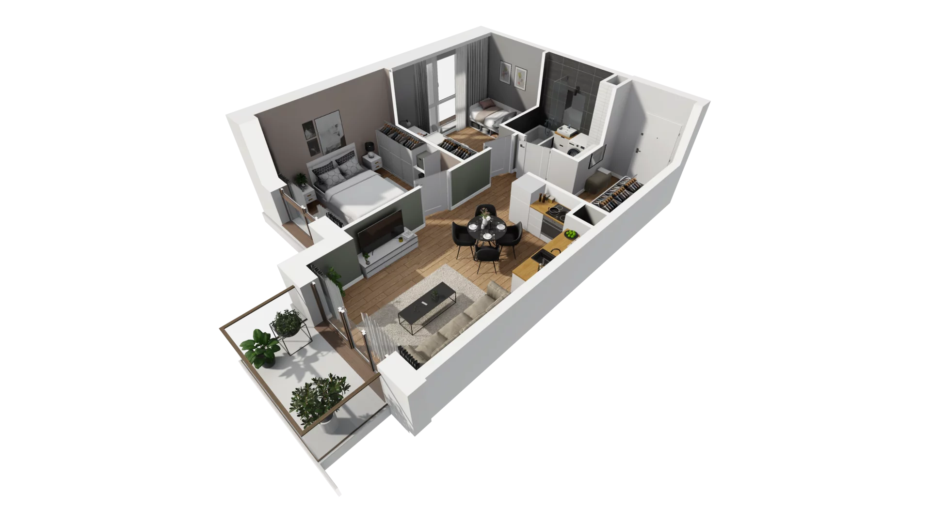 3 pokoje, mieszkanie 48,26 m², piętro 1, oferta nr E/14, Osiedle Synteza bud. E, F, Gdańsk, Piecki-Migowo, Morena, ul. Lema
