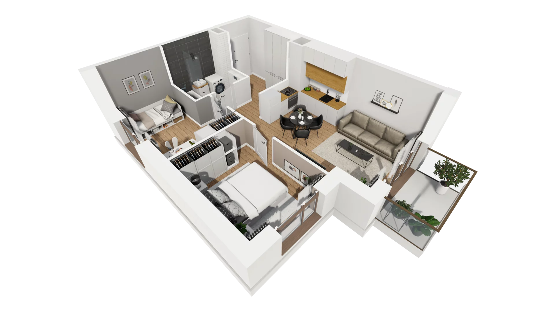 3 pokoje, mieszkanie 48,26 m², piętro 1, oferta nr E/14, Osiedle Synteza bud. E, F, Gdańsk, Piecki-Migowo, Morena, ul. Lema