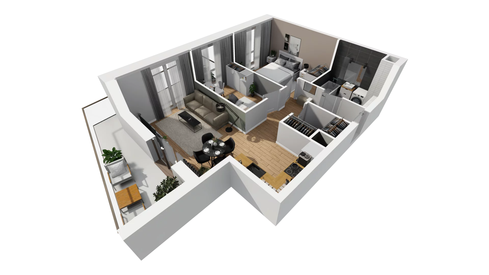 3 pokoje, mieszkanie 54,66 m², piętro 1, oferta nr E/22, Osiedle Synteza bud. E, F, Gdańsk, Piecki-Migowo, Morena, ul. Lema